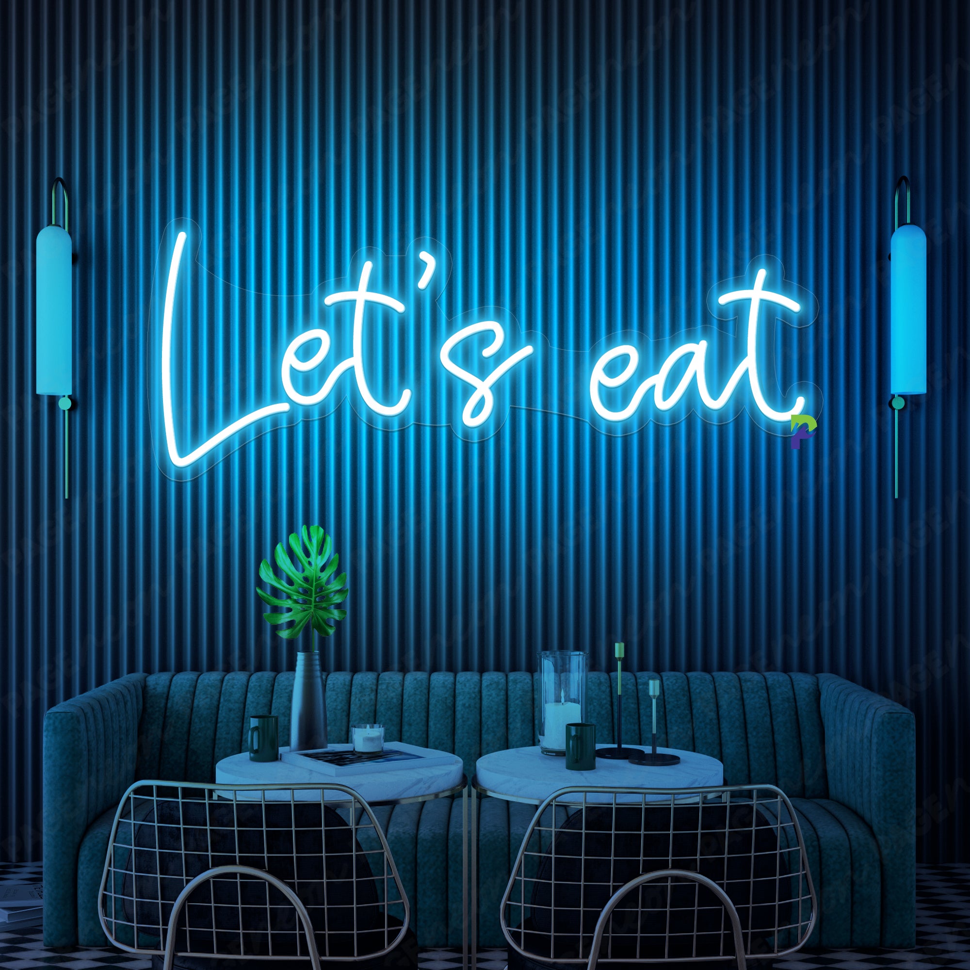 Let's Eat Neon Sign Led Light For Kitchen