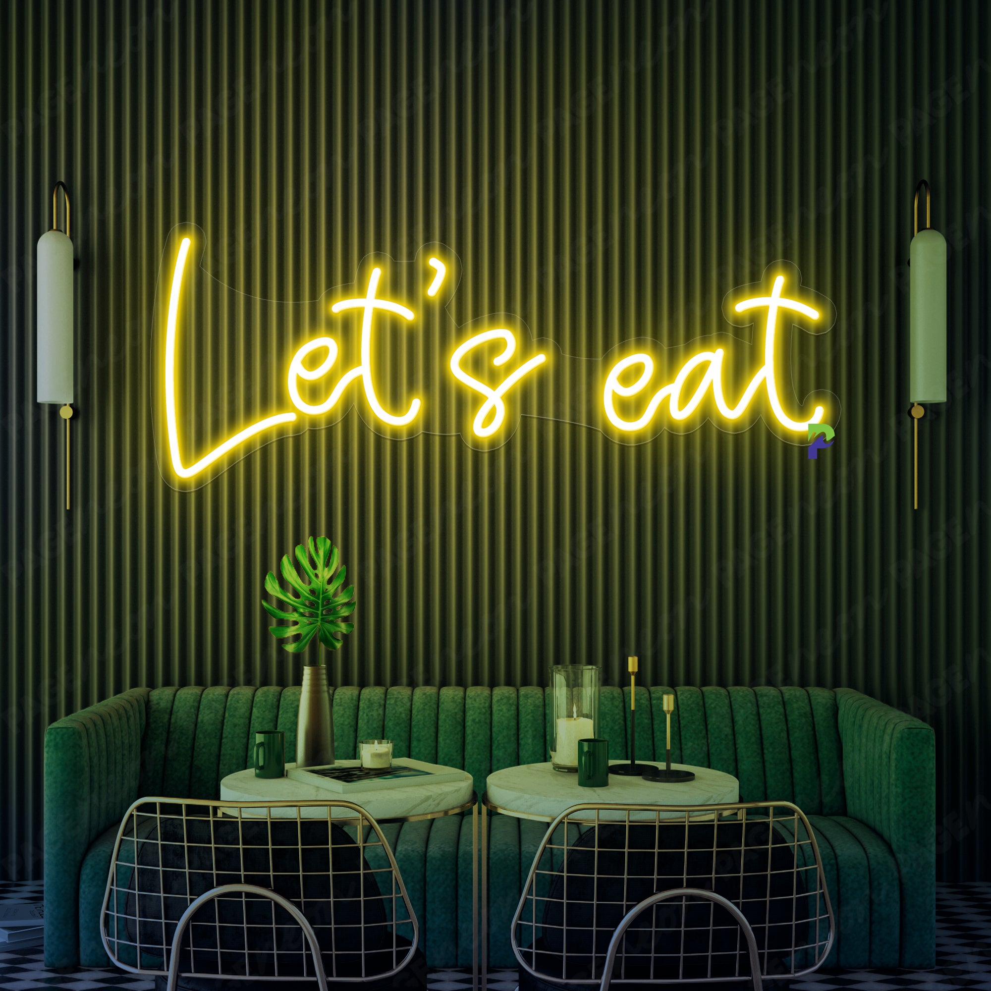 Let's Eat Neon Sign Led Light For Kitchen