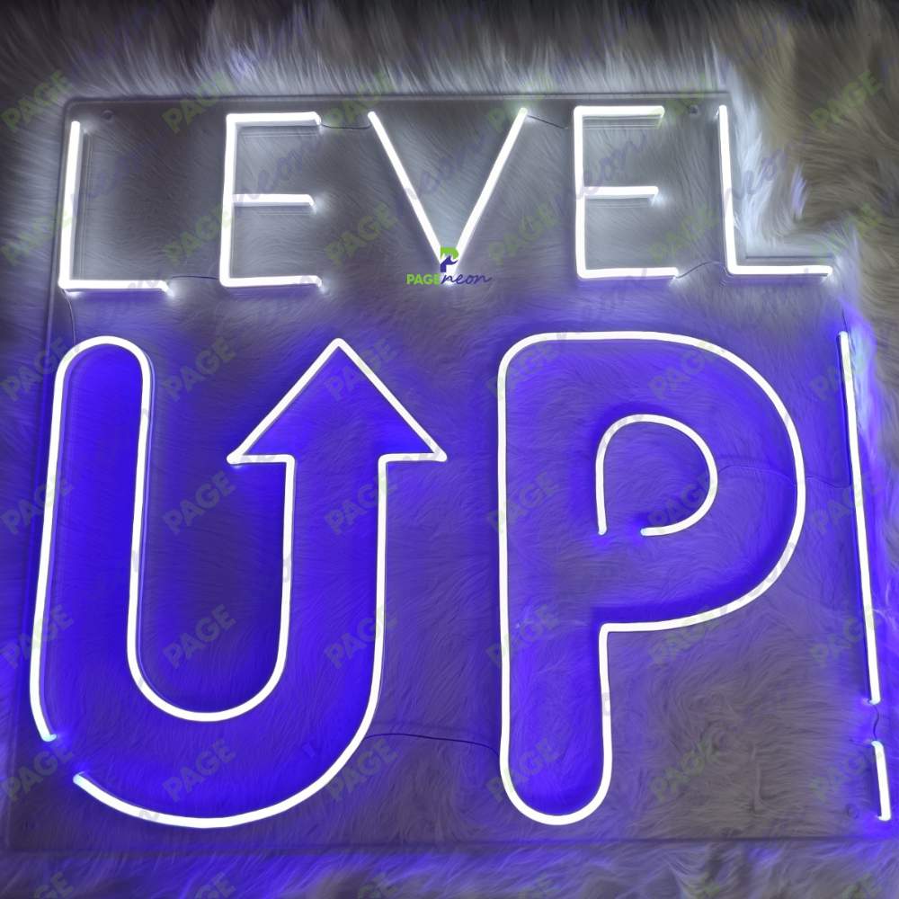 Lever Up Neon Sign for Gaming Room