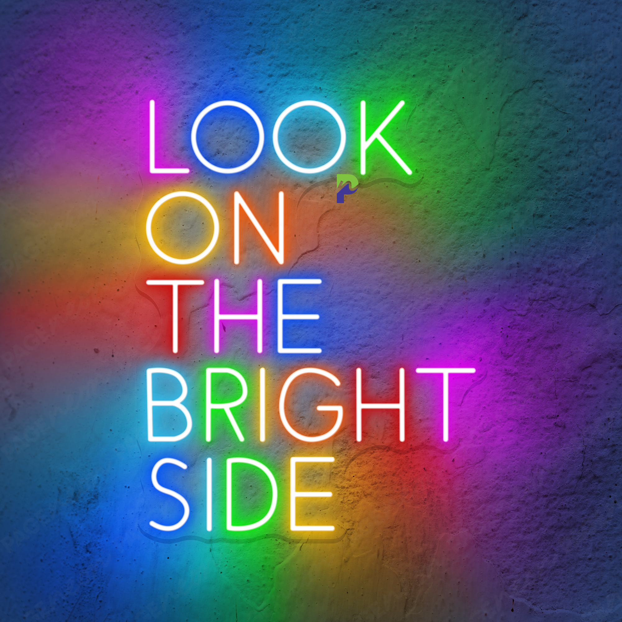 look on the brightside neon sign colorful led light 	