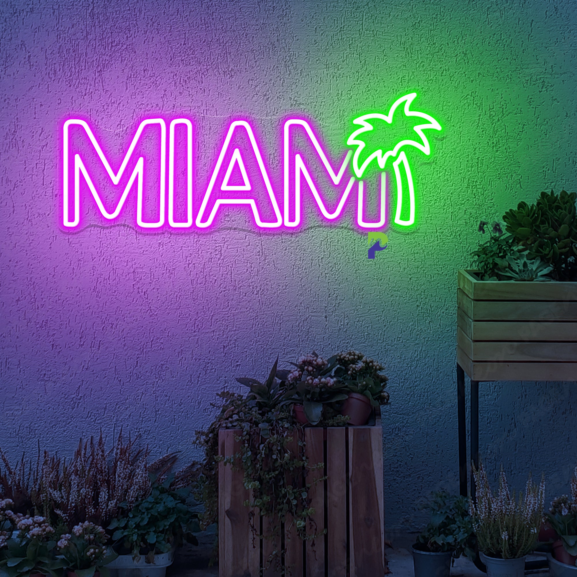 Miami Neon Sign Tropical Palm Tree Led Light