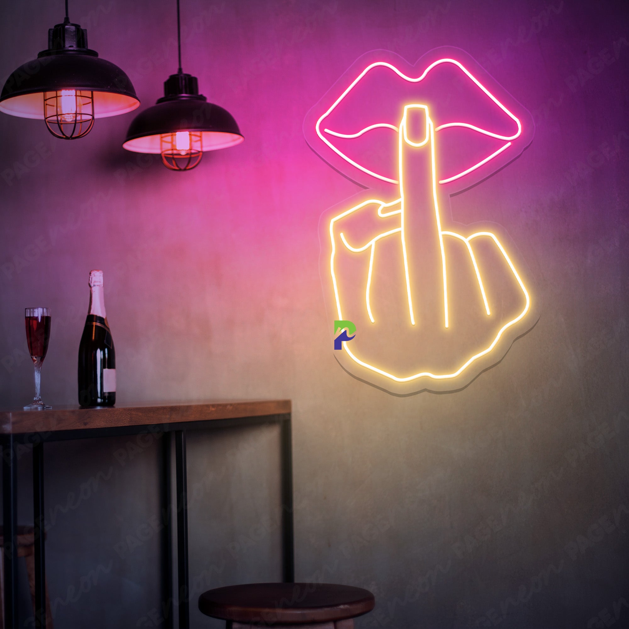 Middle Finger Neon Sign Led Light For Babe Cave