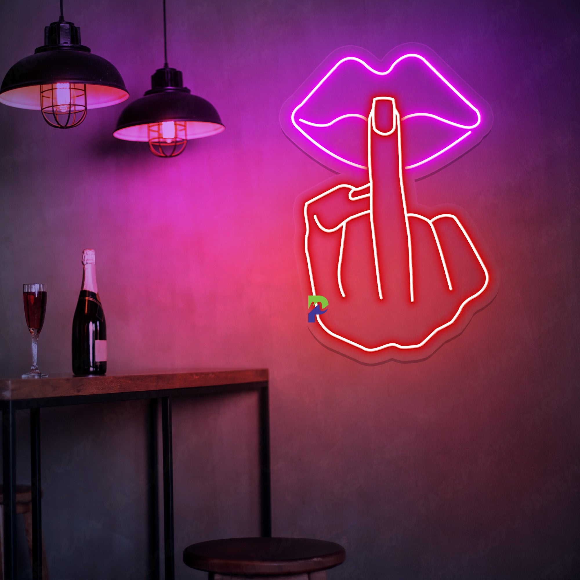 Middle Finger Neon Sign Led Light For Babe Cave