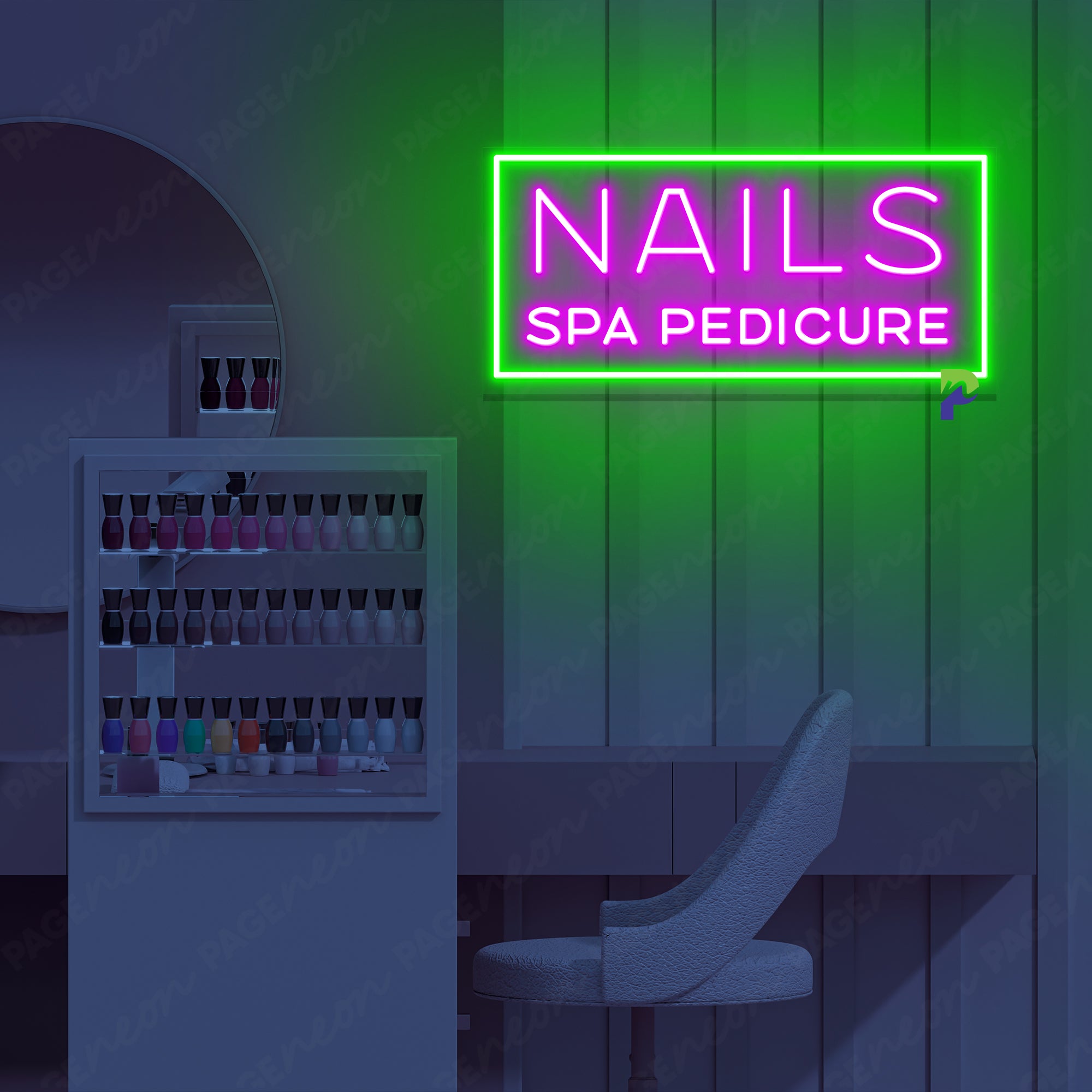 Nails Spa Pedicure Neon Sign Simple Led Light