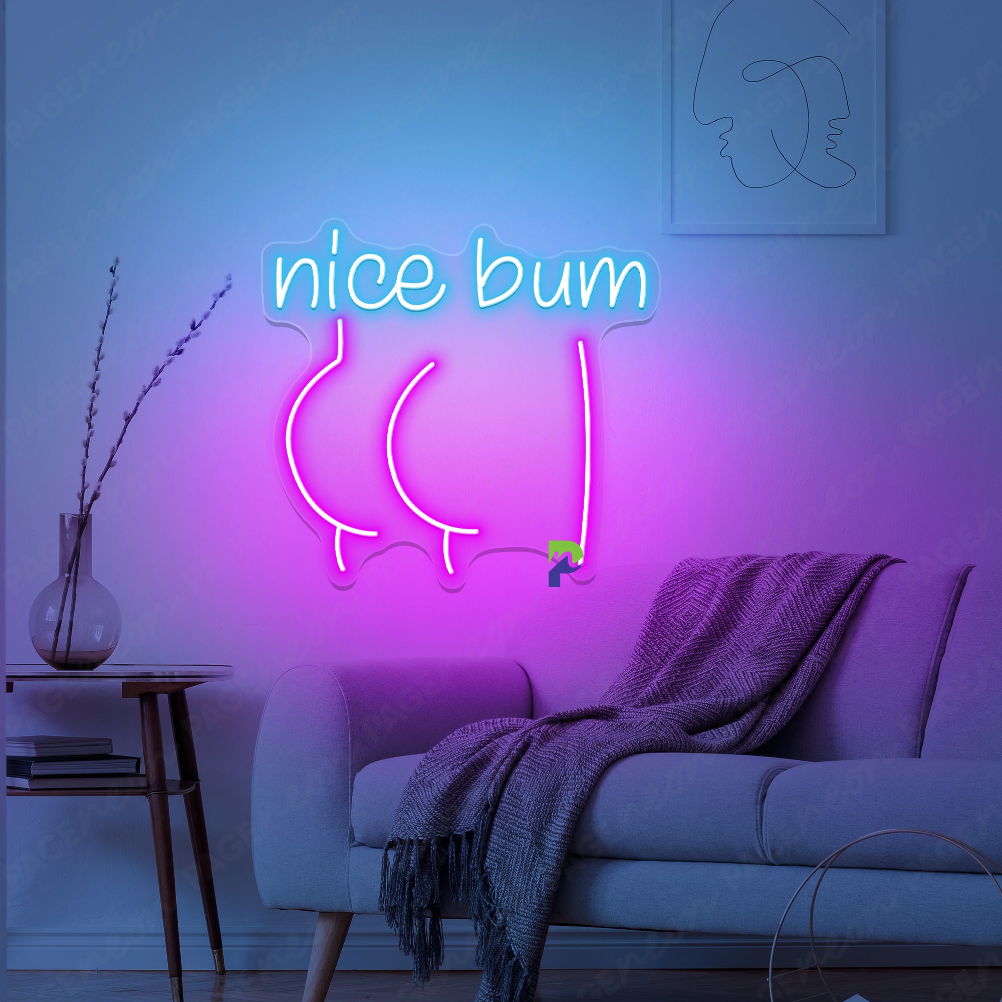 Nice Bum Neon Sign Sexy Mancave Led Light