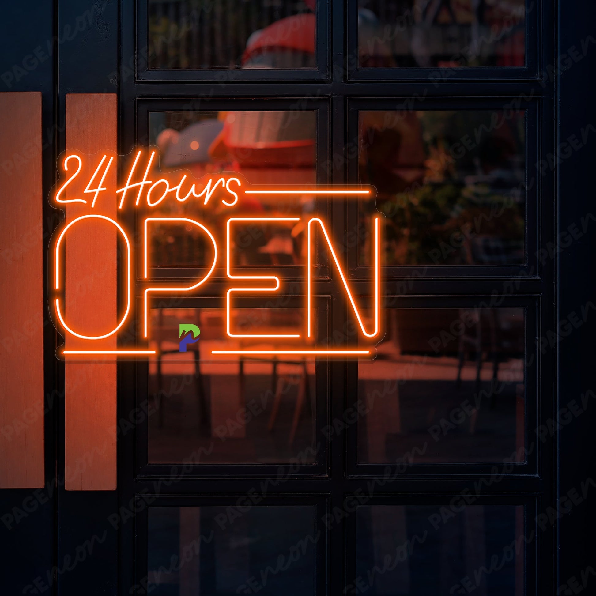 Neon Open 24 Hours Sign Business Led Light orange