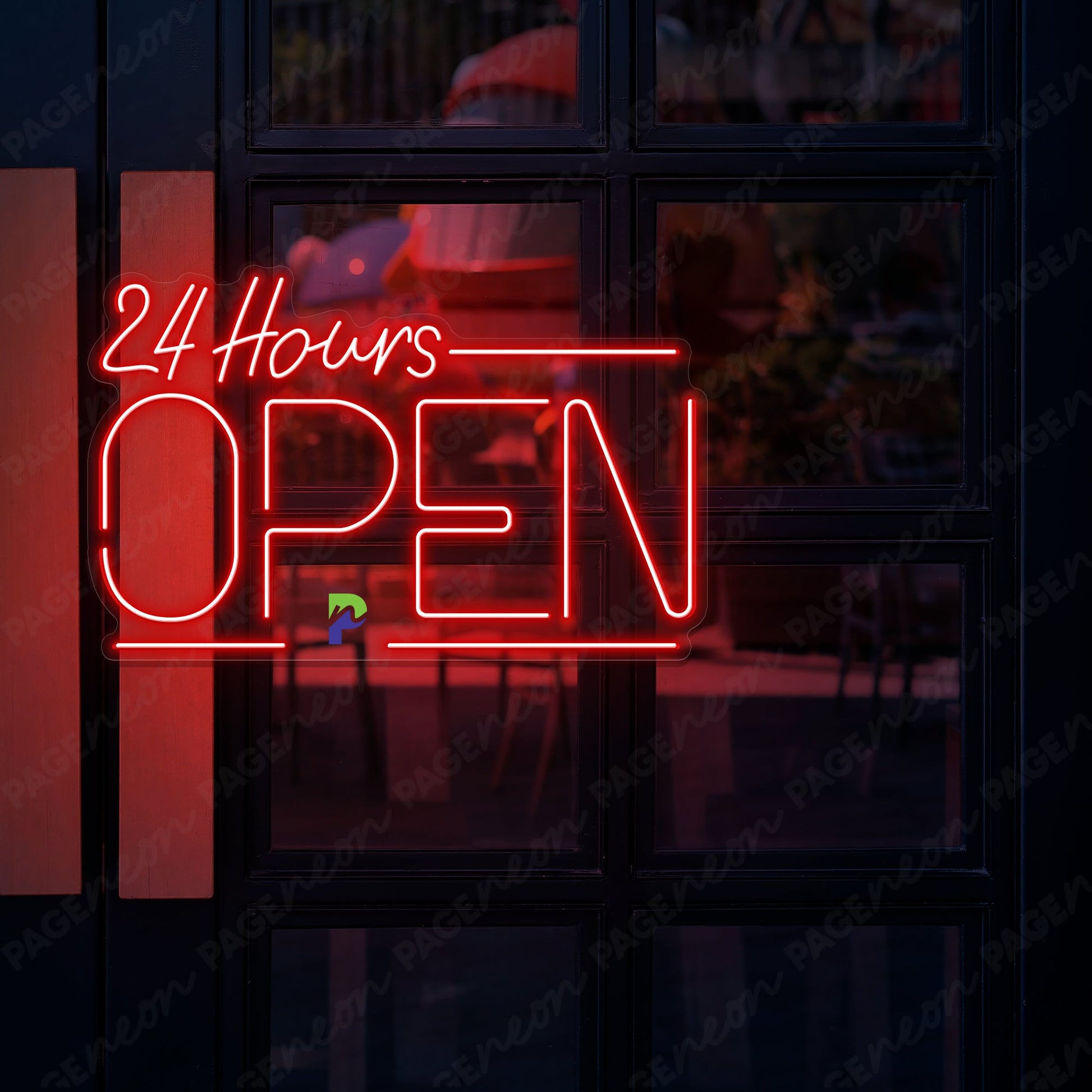 Neon Open 24 Hours Sign Business Led Light red