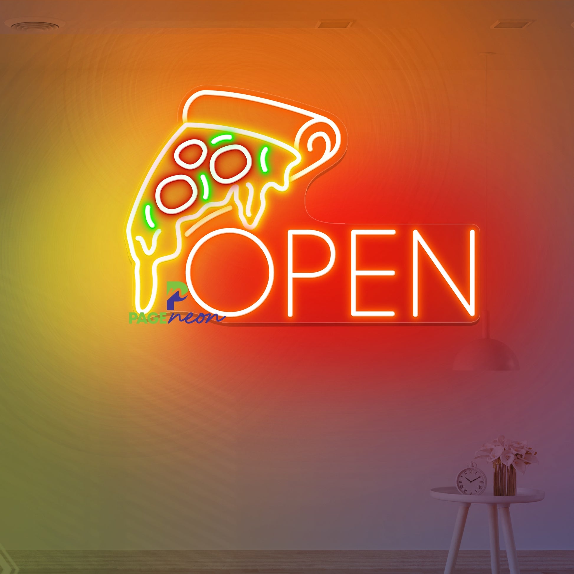 Pizza Open Neon Sign Business Led Light