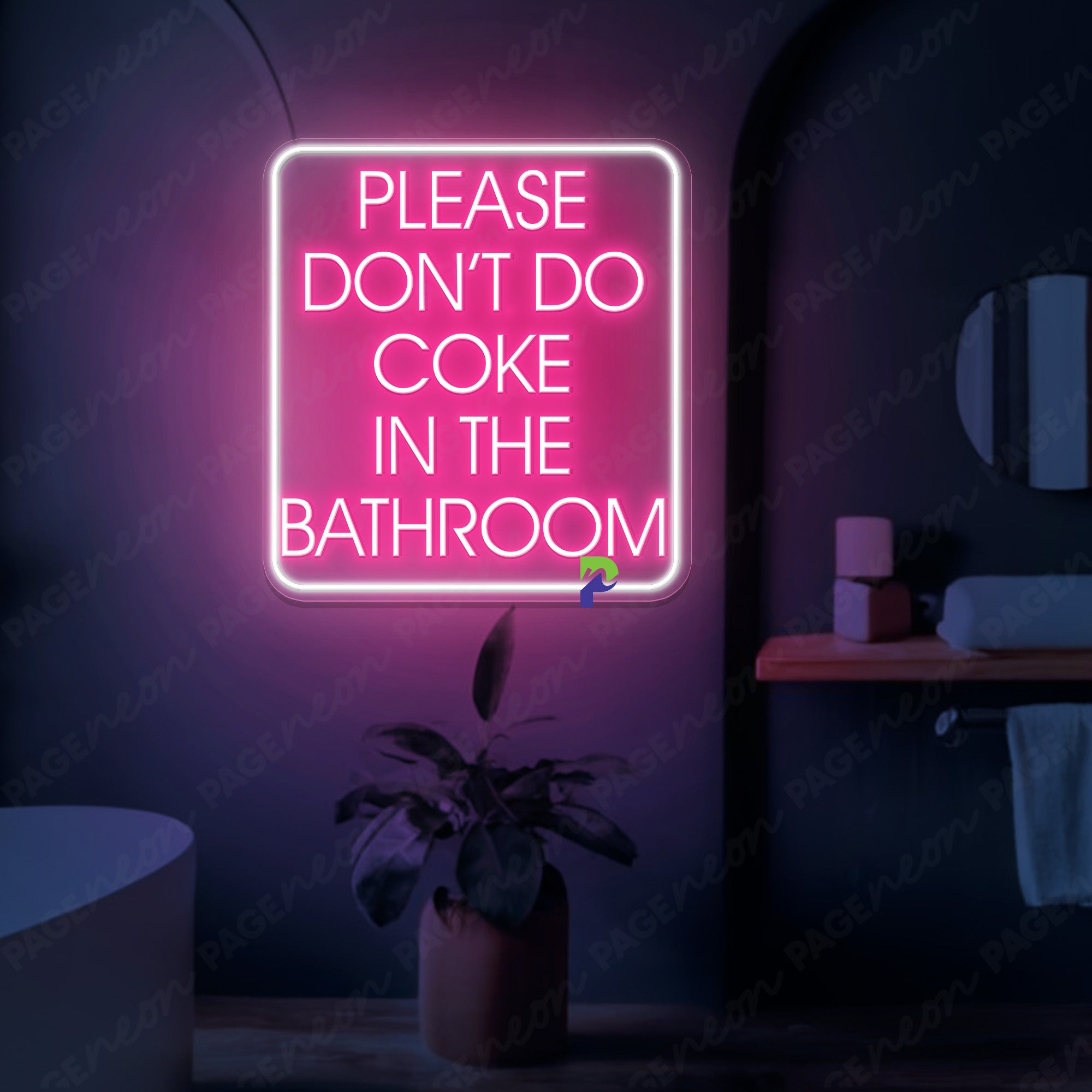 Neon Please Don't Do Coke In The Bathroom Sign Led Light