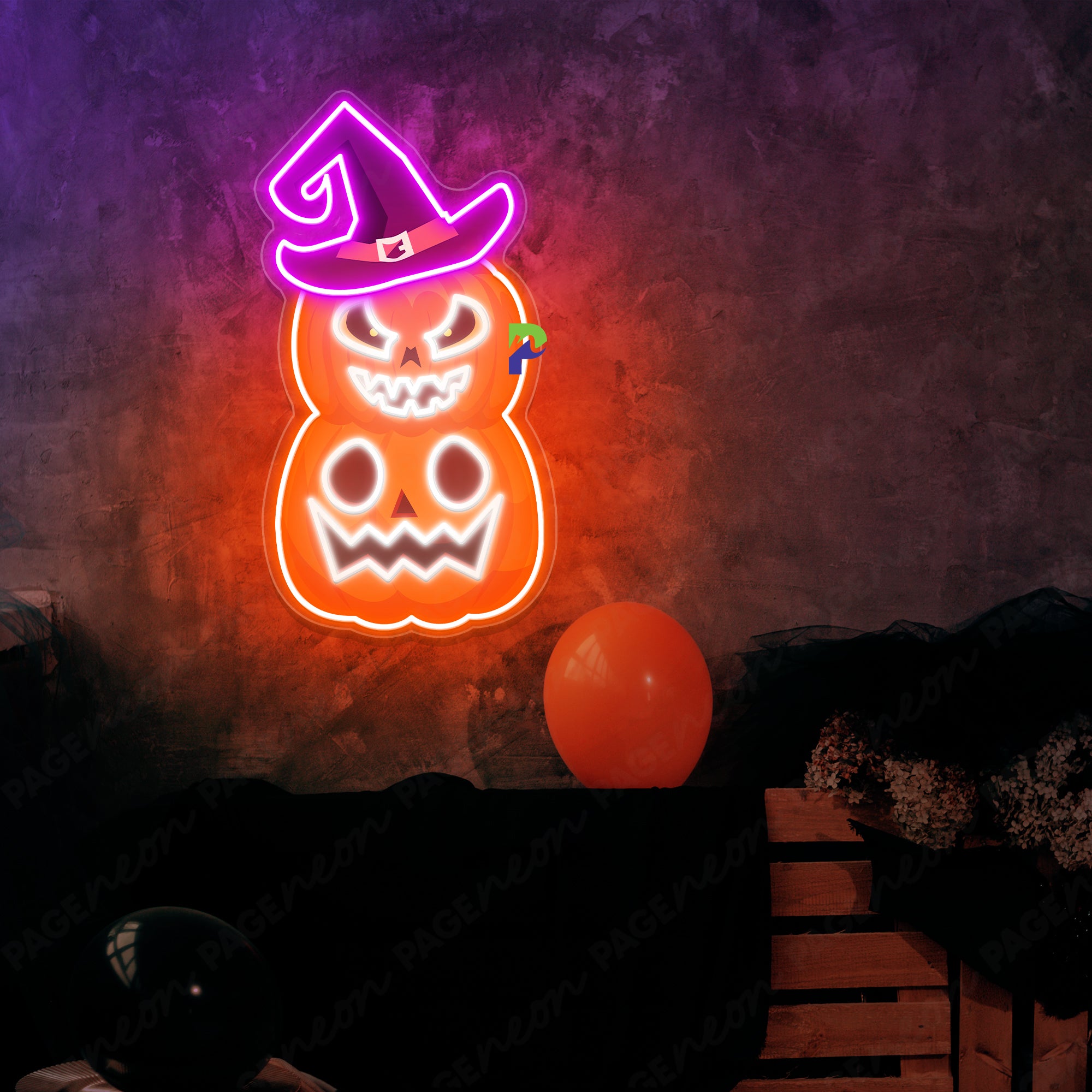 Pumpkin Neon Sign Halloween Led Light Spooky 1