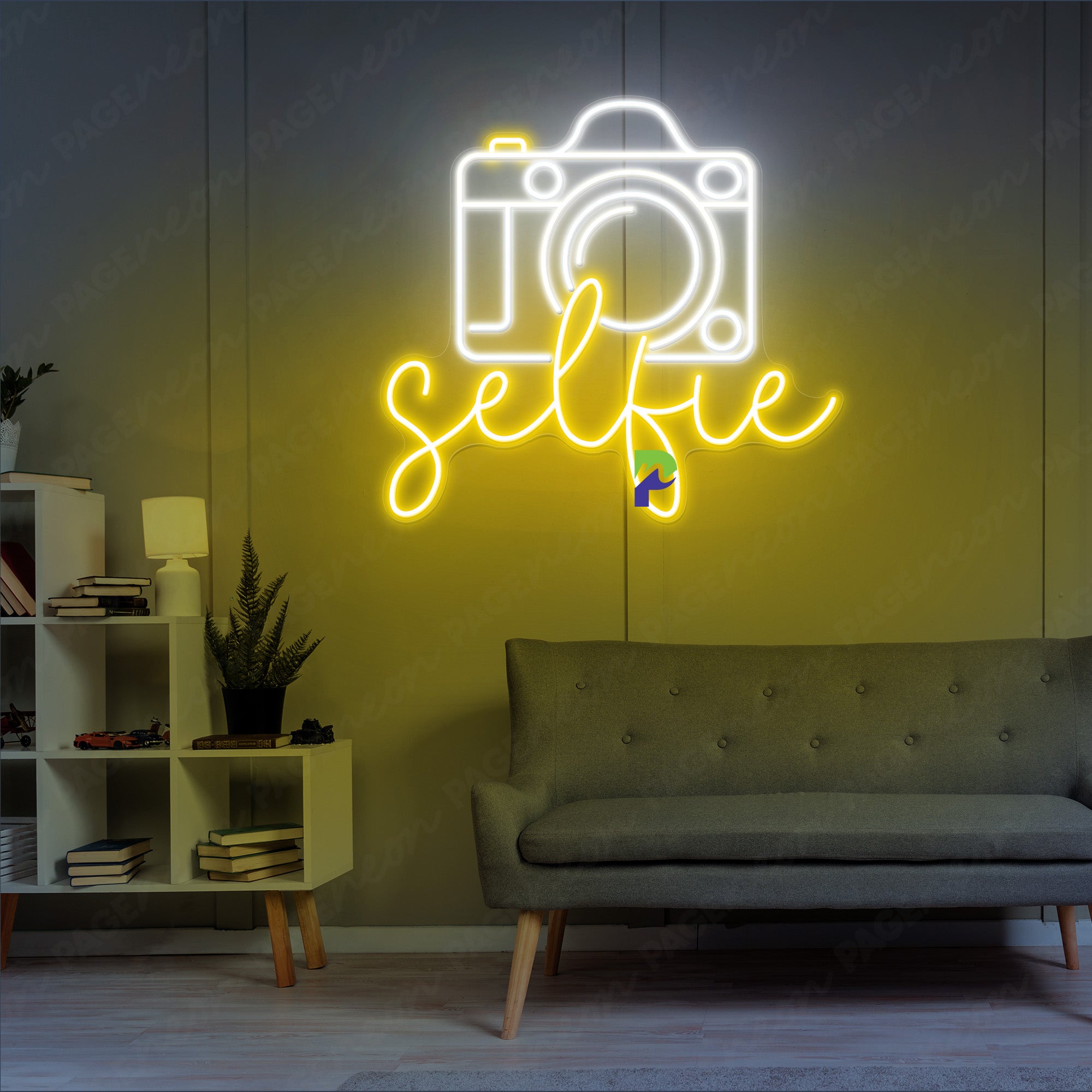 Selfie Neon Sign Party Led Light yellow