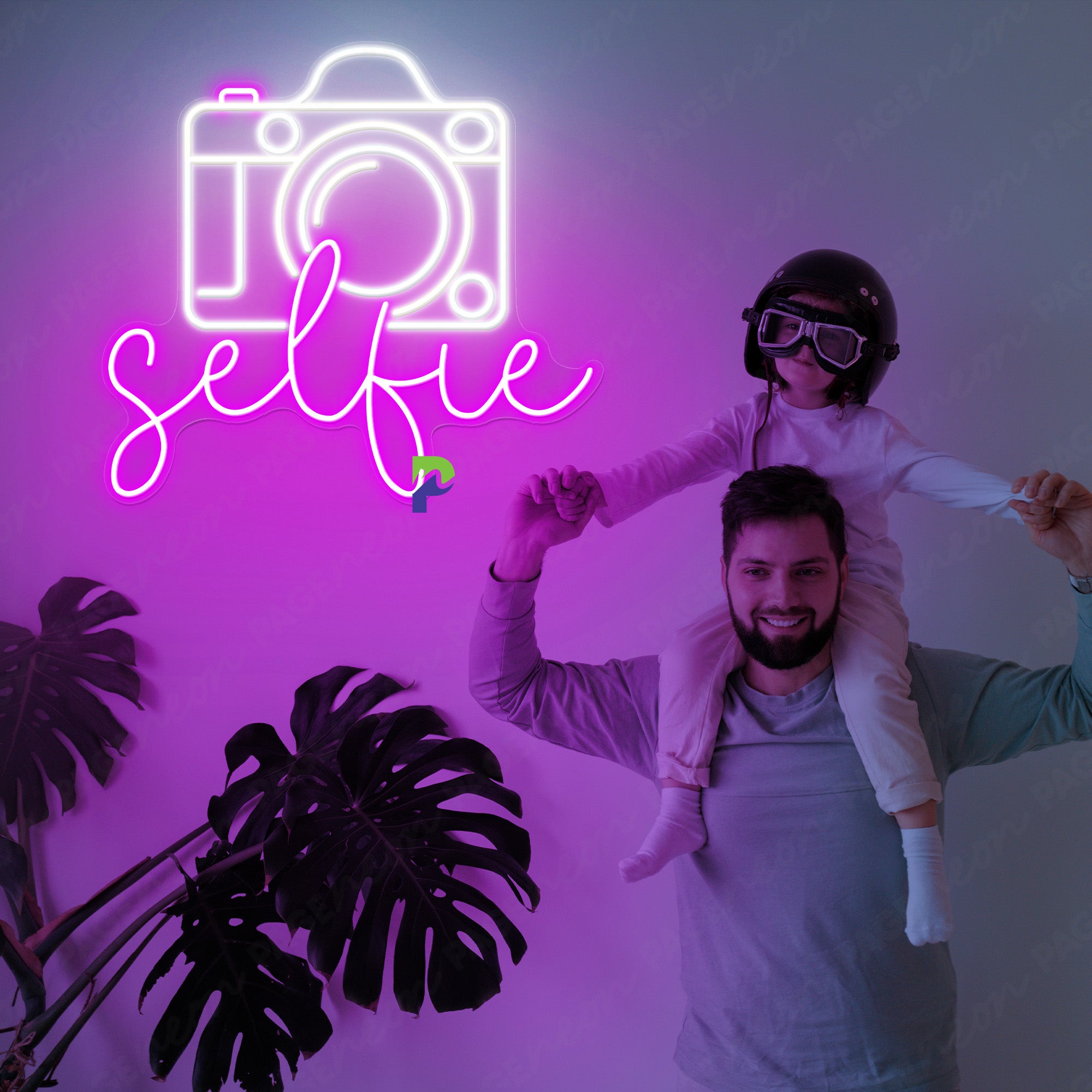 Selfie Neon Sign Party Led Light purple