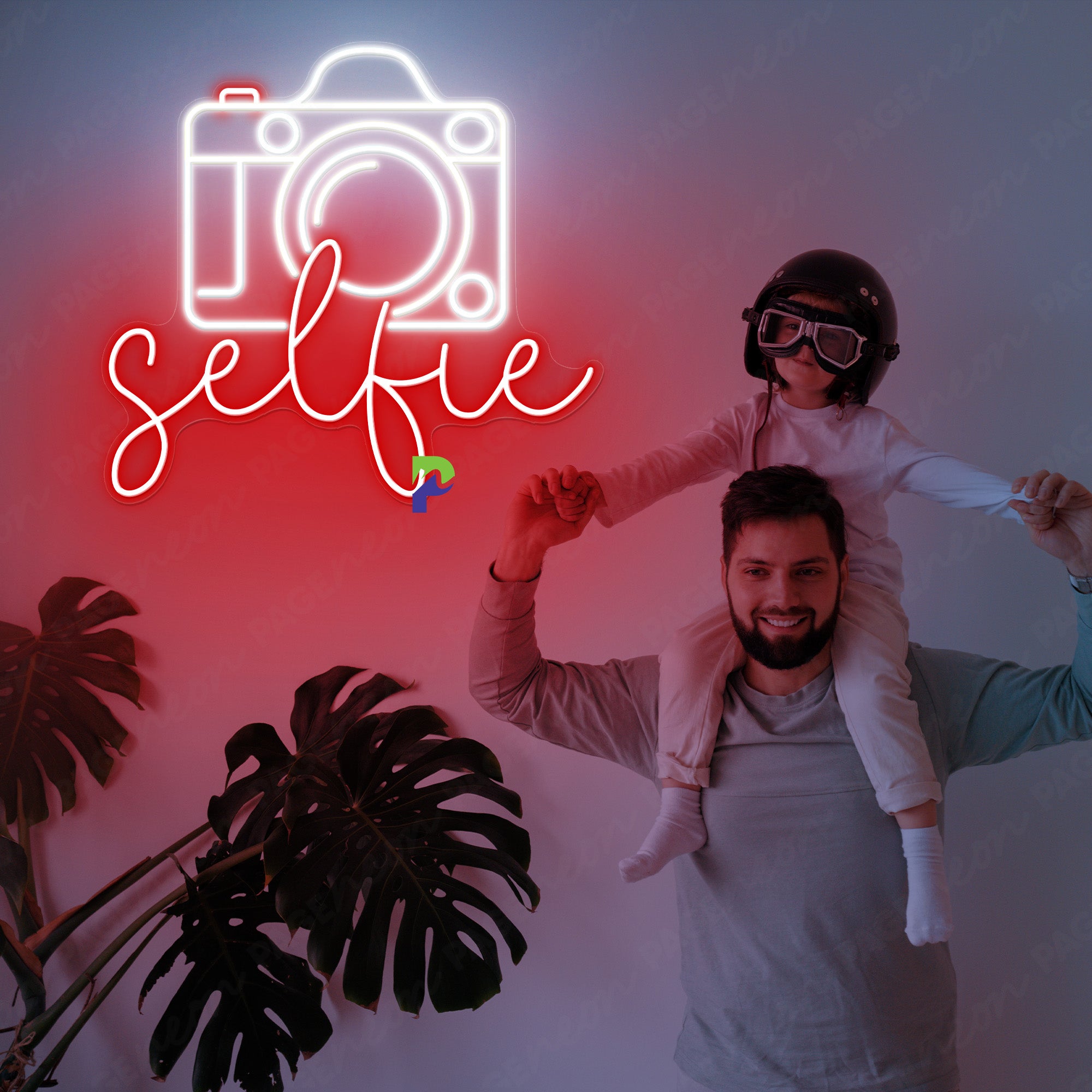Selfie Neon Sign Party Led Light red