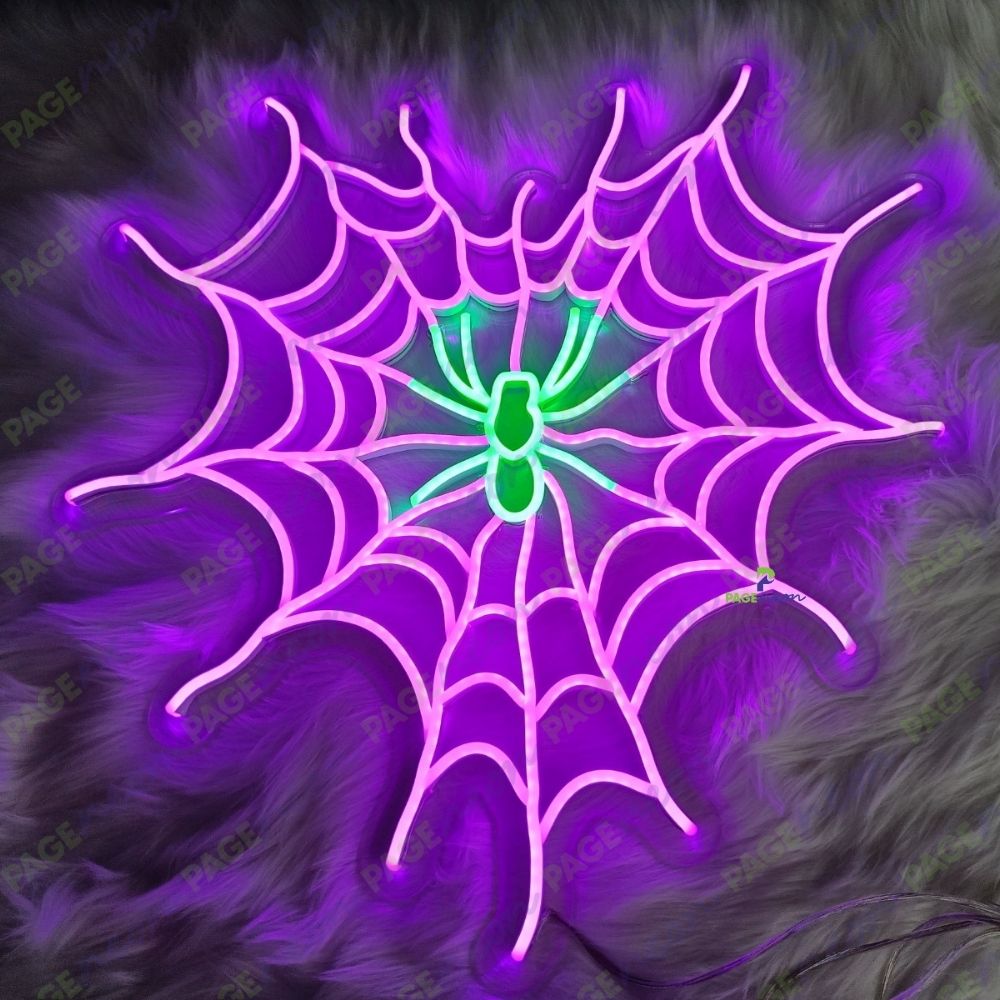 Spider Web Neon Sign Halloween Light Up