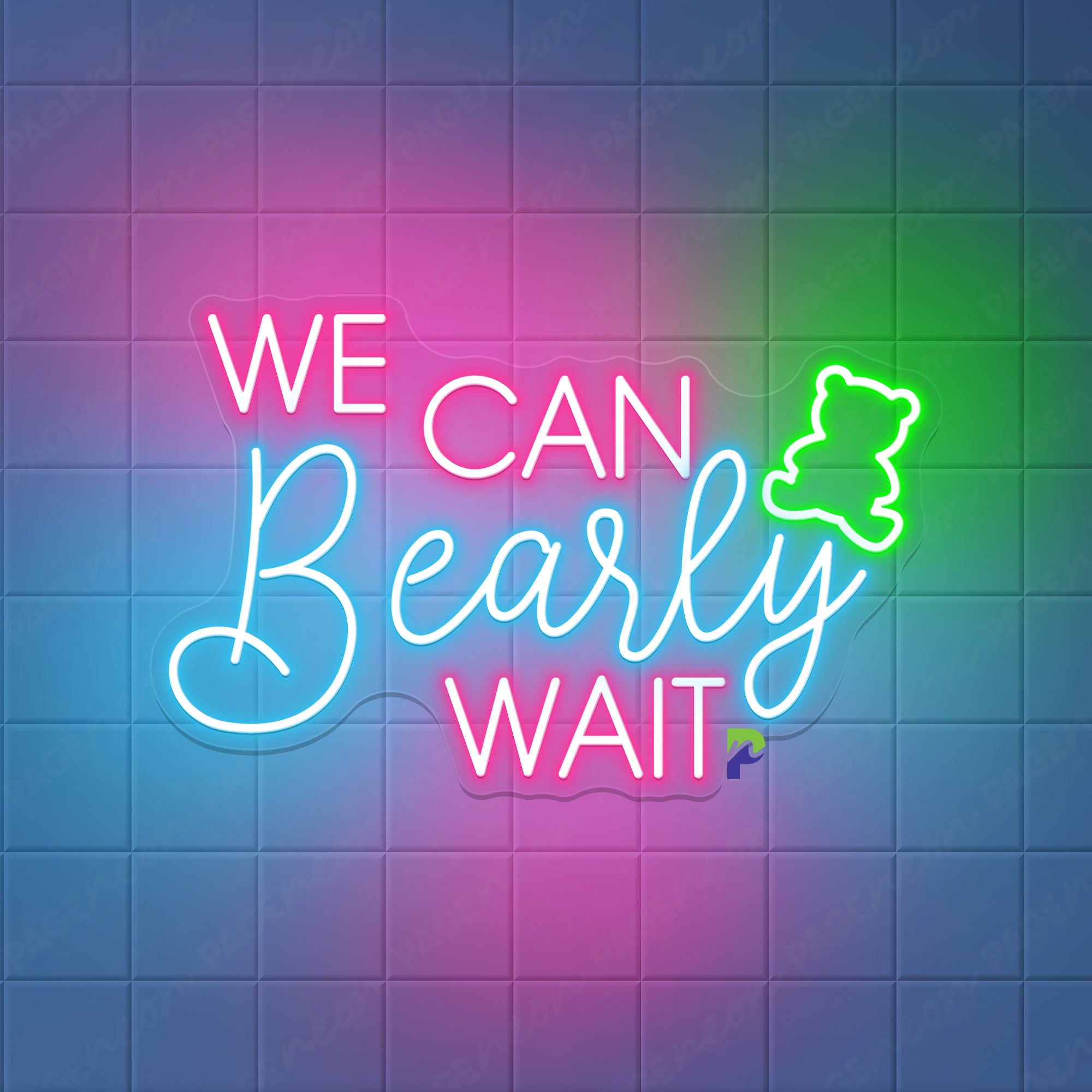 We Can Bearly Wait Neon Sign Cute Bear Led Light