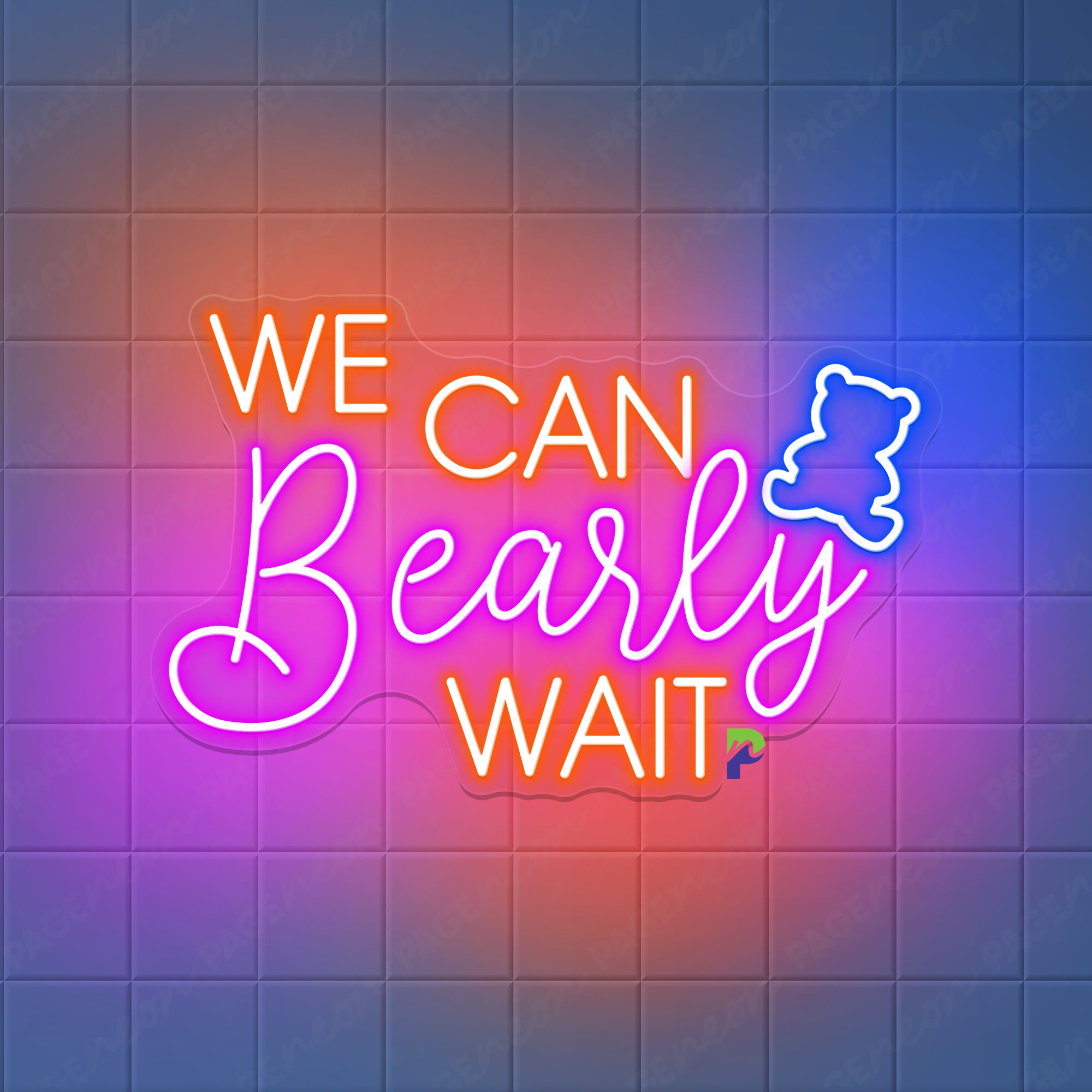 We Can Bearly Wait Neon Sign Cute Bear Led Light