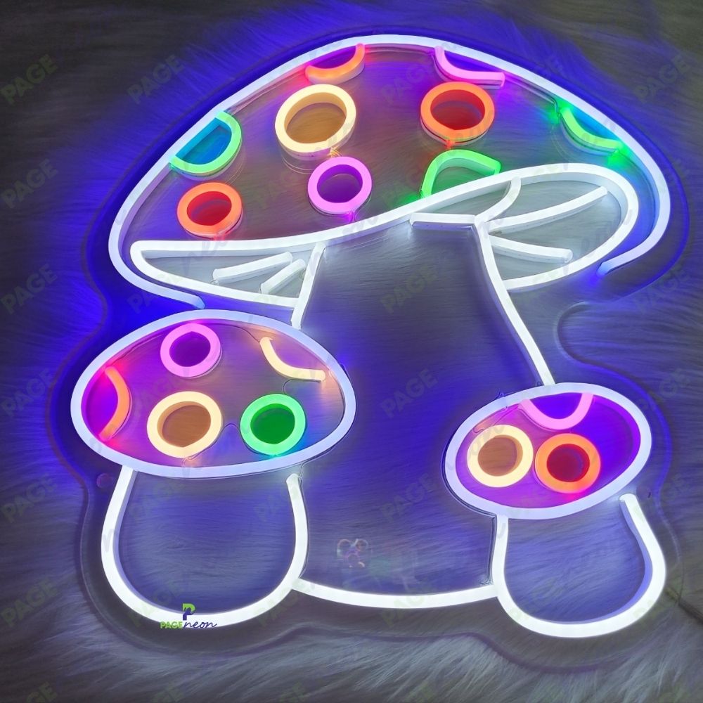 Three Mushroom Neon Sign Led Light For Any Space
