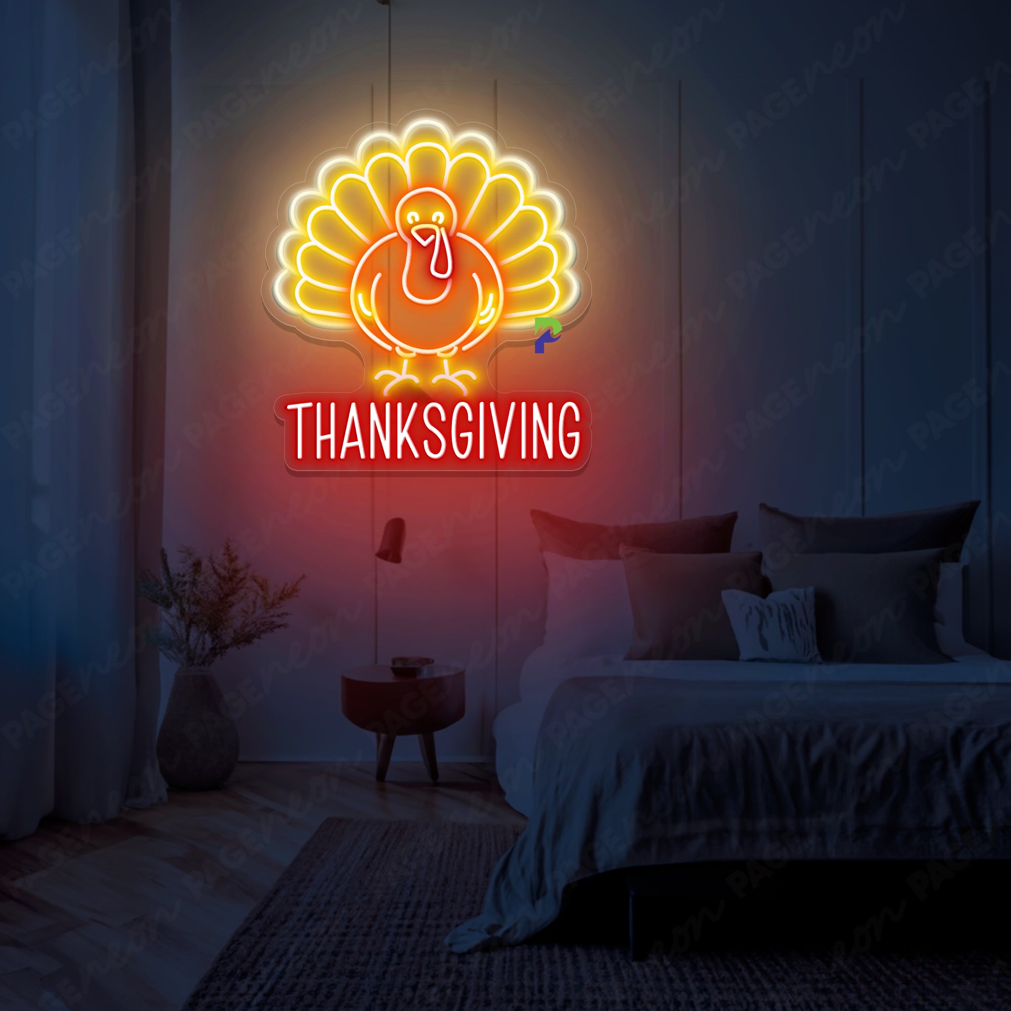 Turkey Thanksgiving Neon Sign Led Light