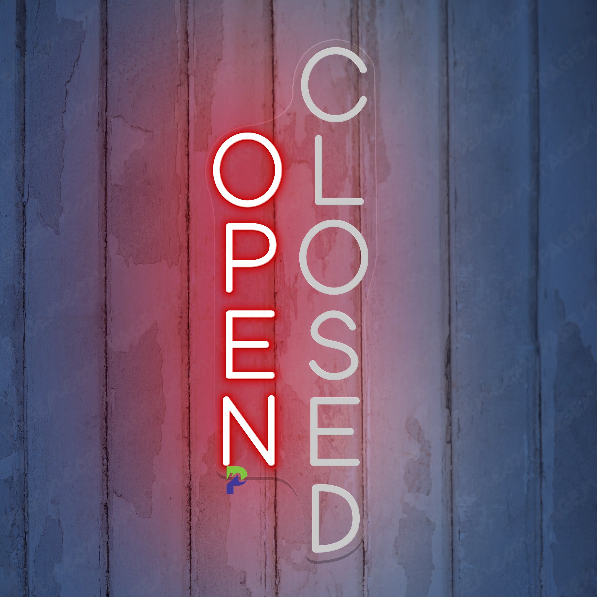 Vertical Open Closed Neon Sign For Business