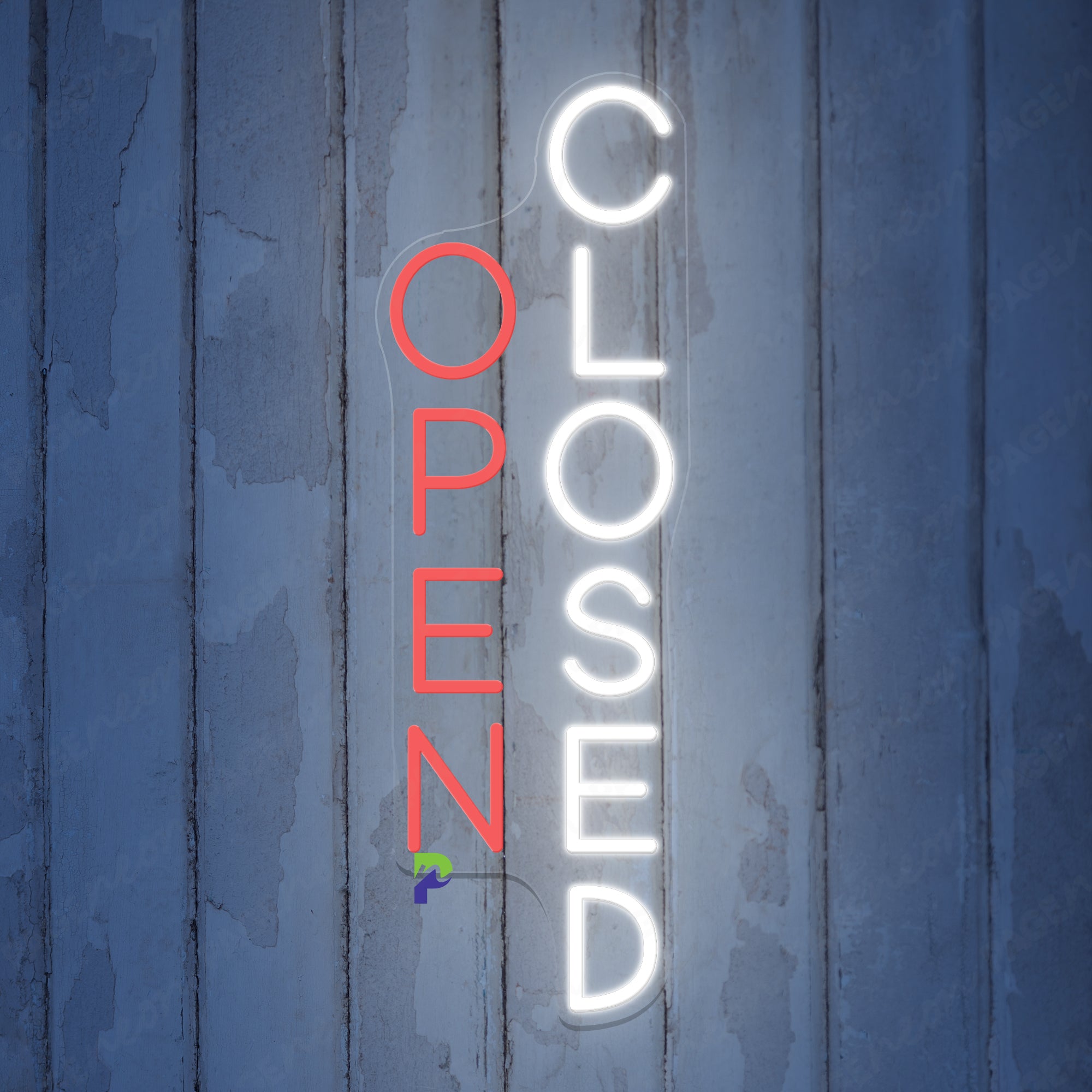 Vertical Open Closed Neon Sign For Business