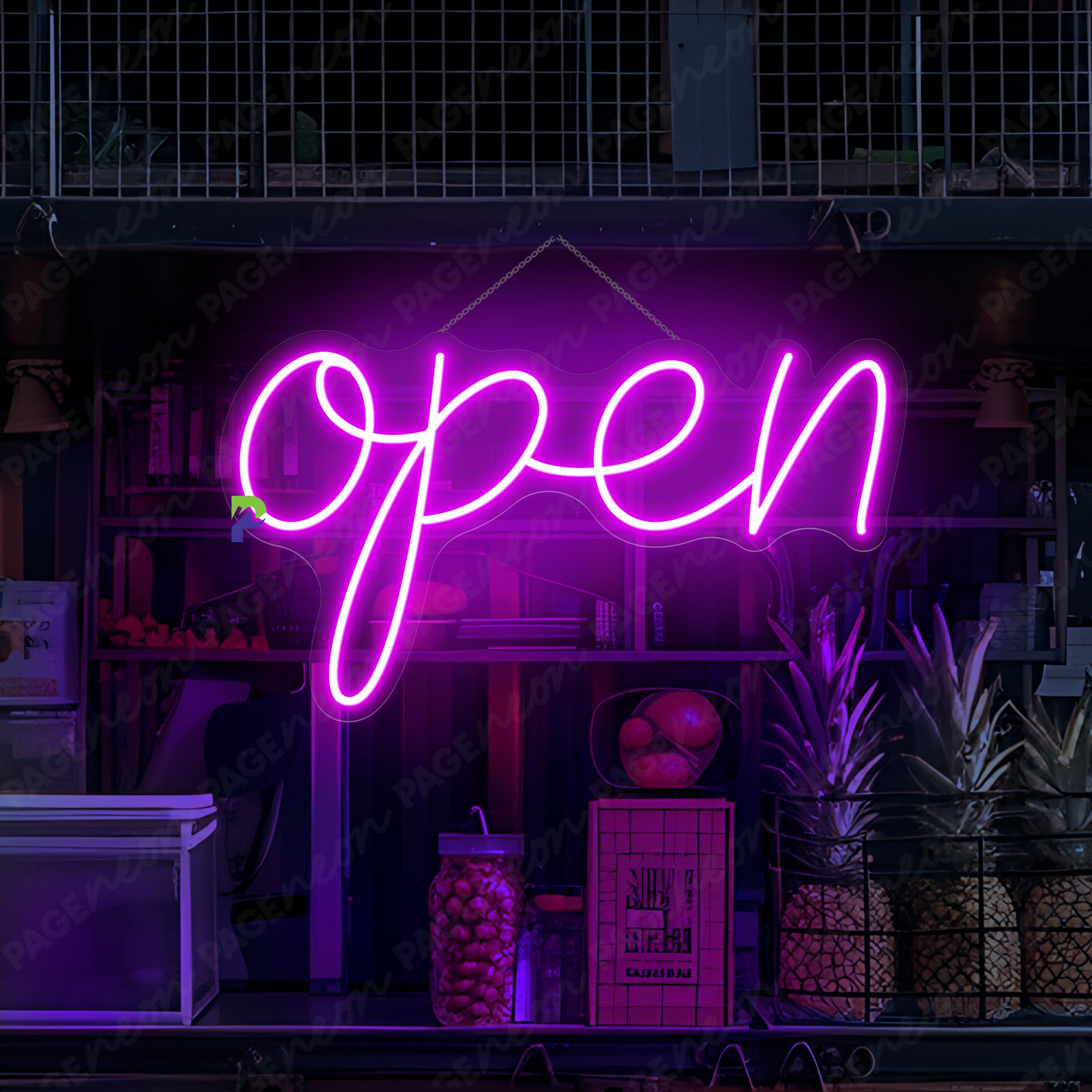 Vintage Open Neon Sign Business LED Light Storefront