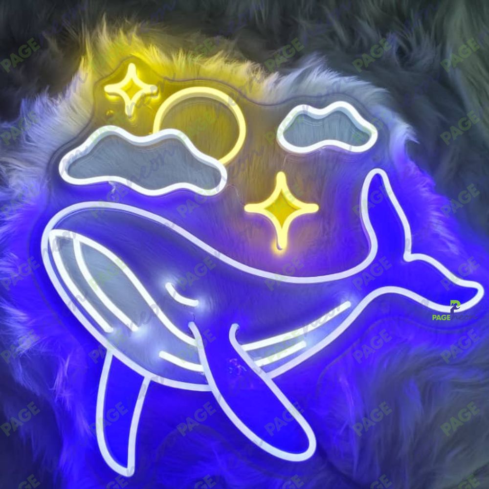 Whale Neon Sign Inspirational Led Light For Bedroom