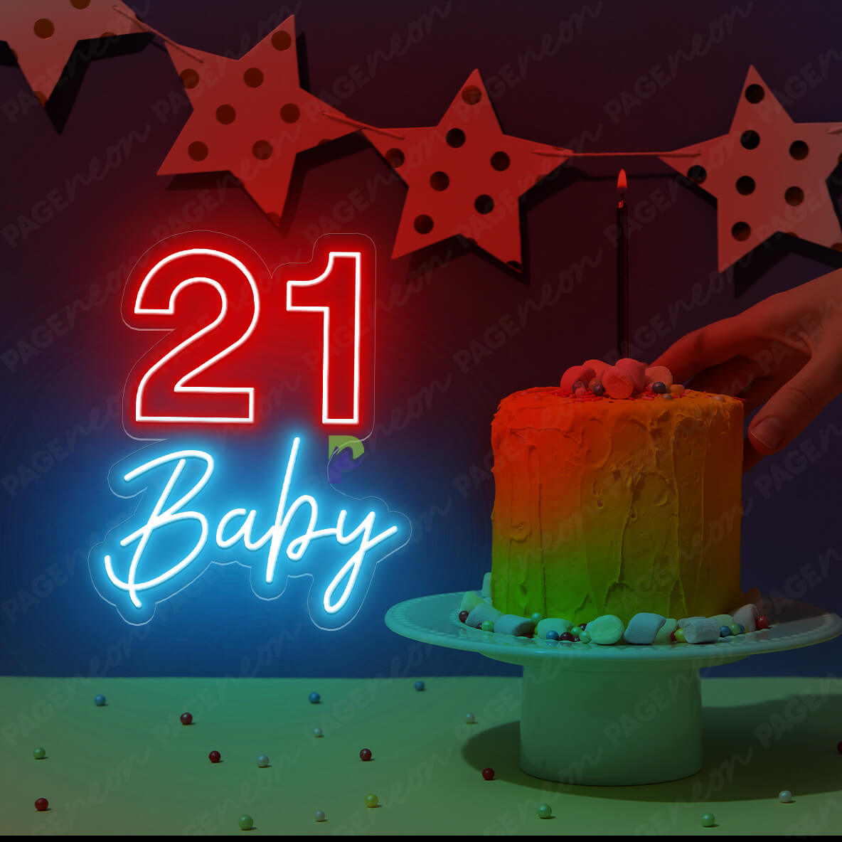 21 Neon Sign Happy Birthday Led Light Red
