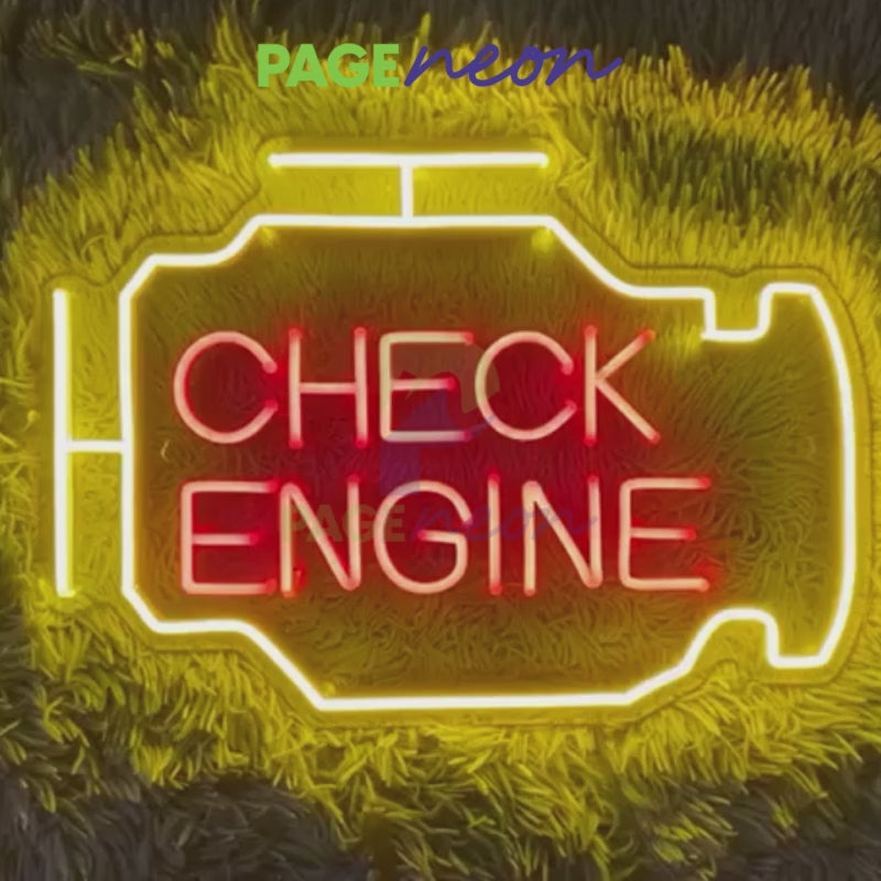 Check Engine Light Neon Sign Garage Neon Led Sign Video
