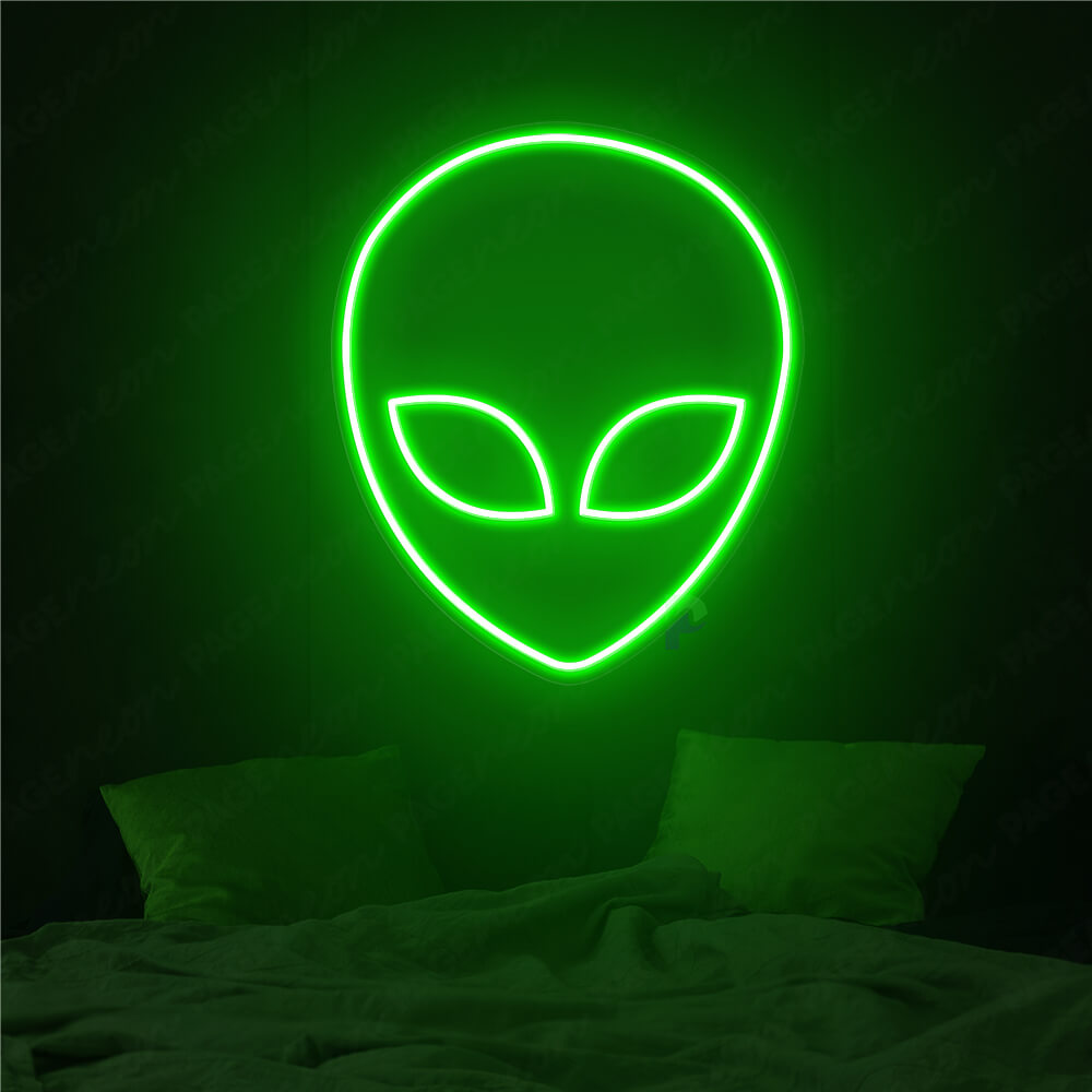Alien Neon Sign Green Alien Face Led Light