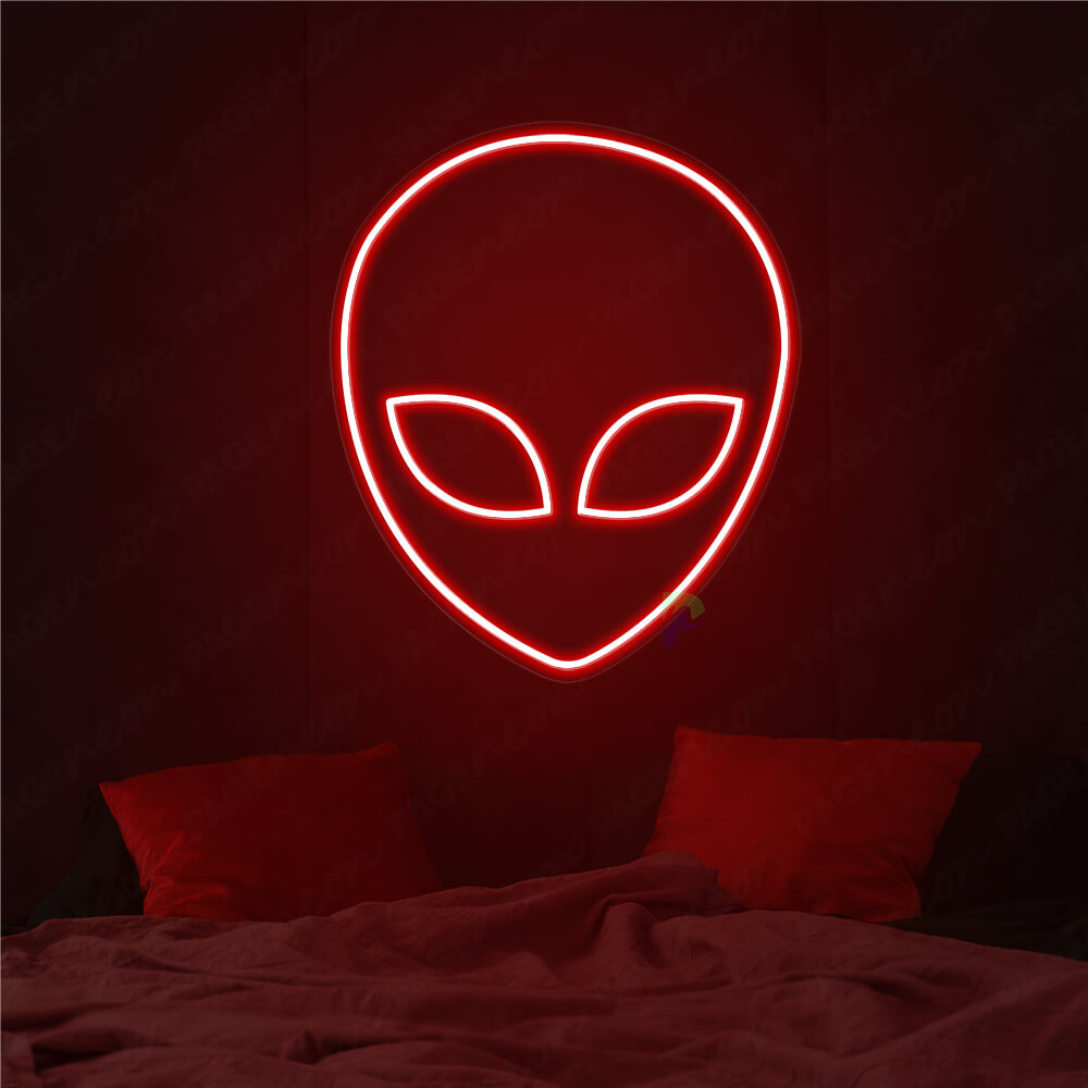 Alien Neon Sign Red Alien Face Led Light