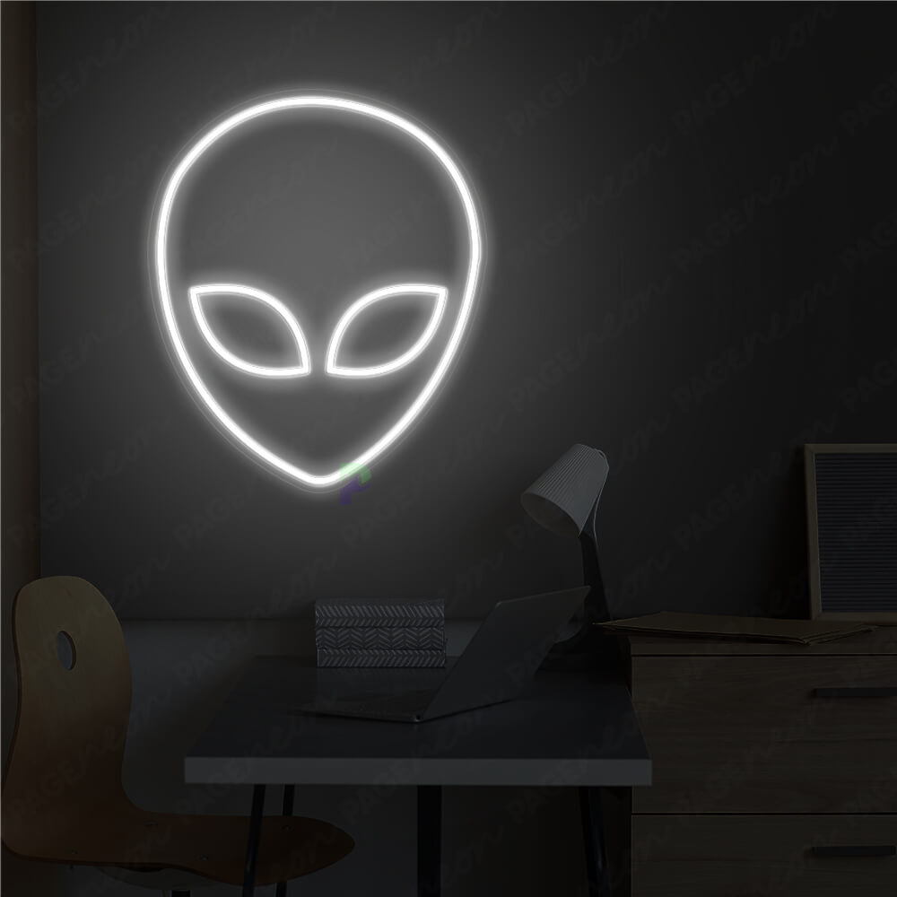 Alien Neon Sign White Alien Face Led Light