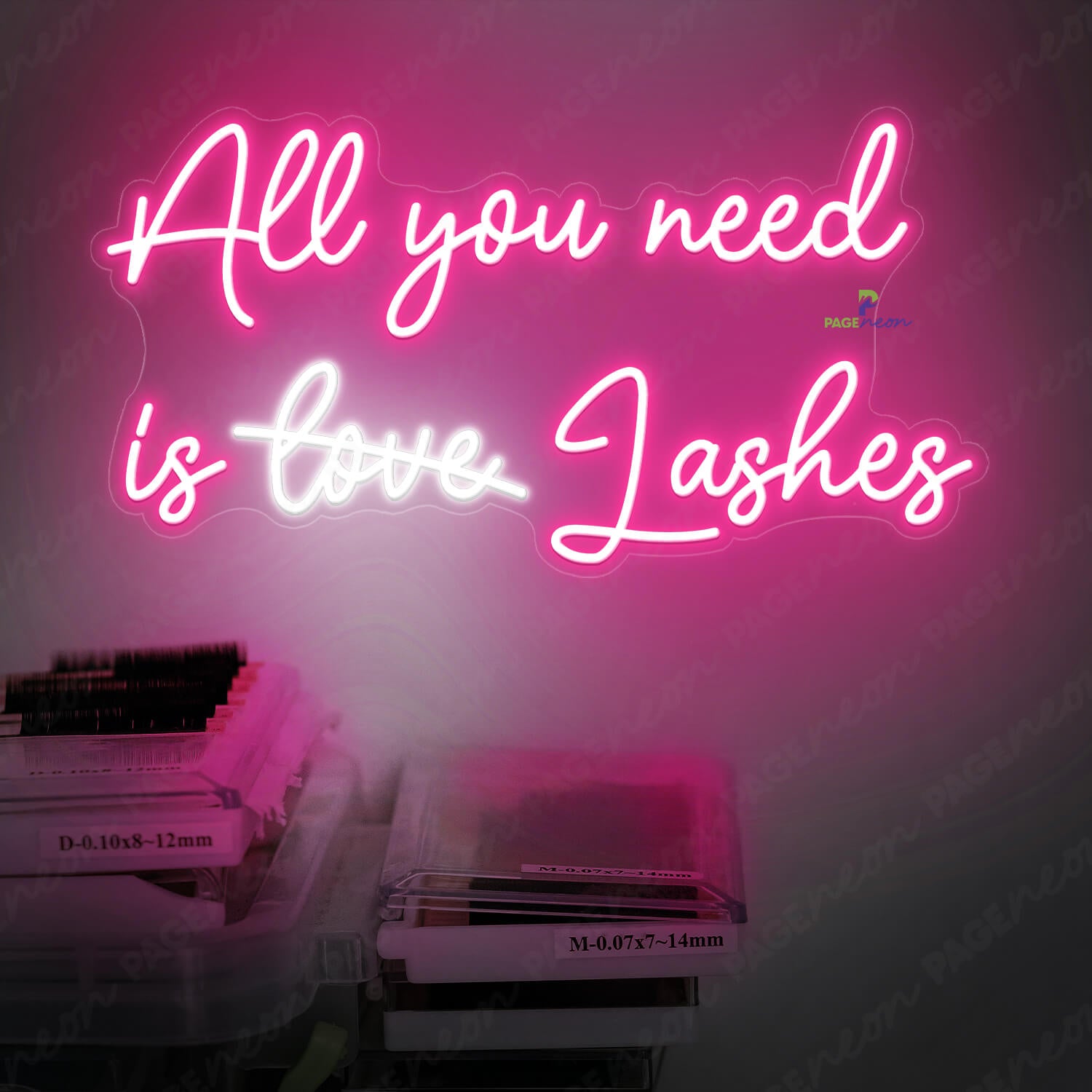 All You Need Is Love Lashes Neon Sign Beauty Led Light Pink