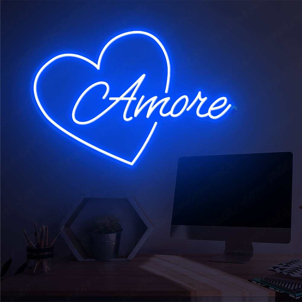 Amore Neon Sign Love Light Up Sign Blue