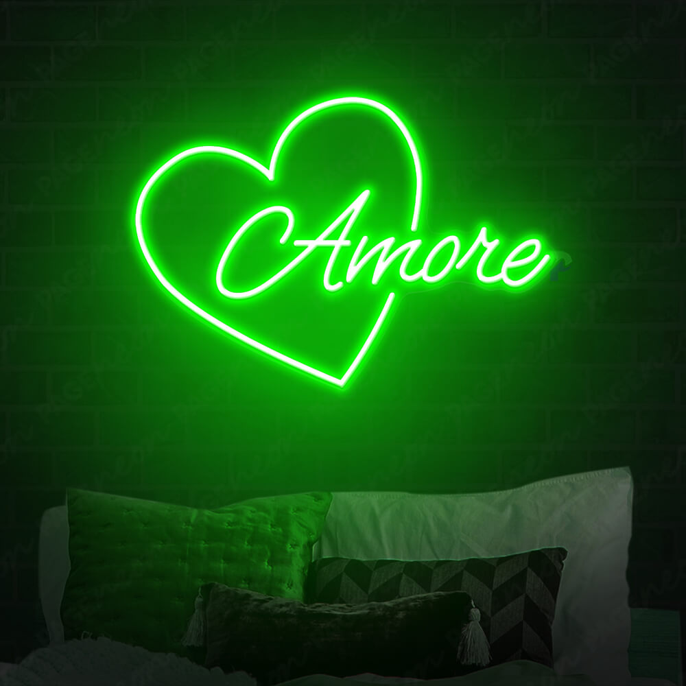 Amore Neon Sign Love Light Up Sign Green