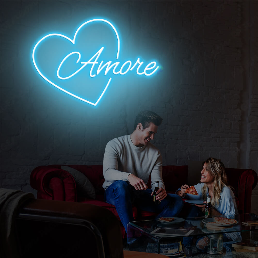 Amore Neon Sign Love Light Up Sign Light Blue