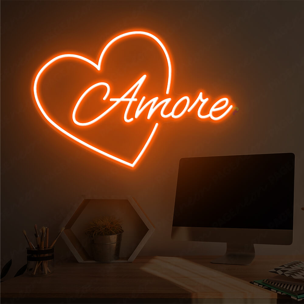 Amore Neon Sign Love Light Up Sign Oraneg