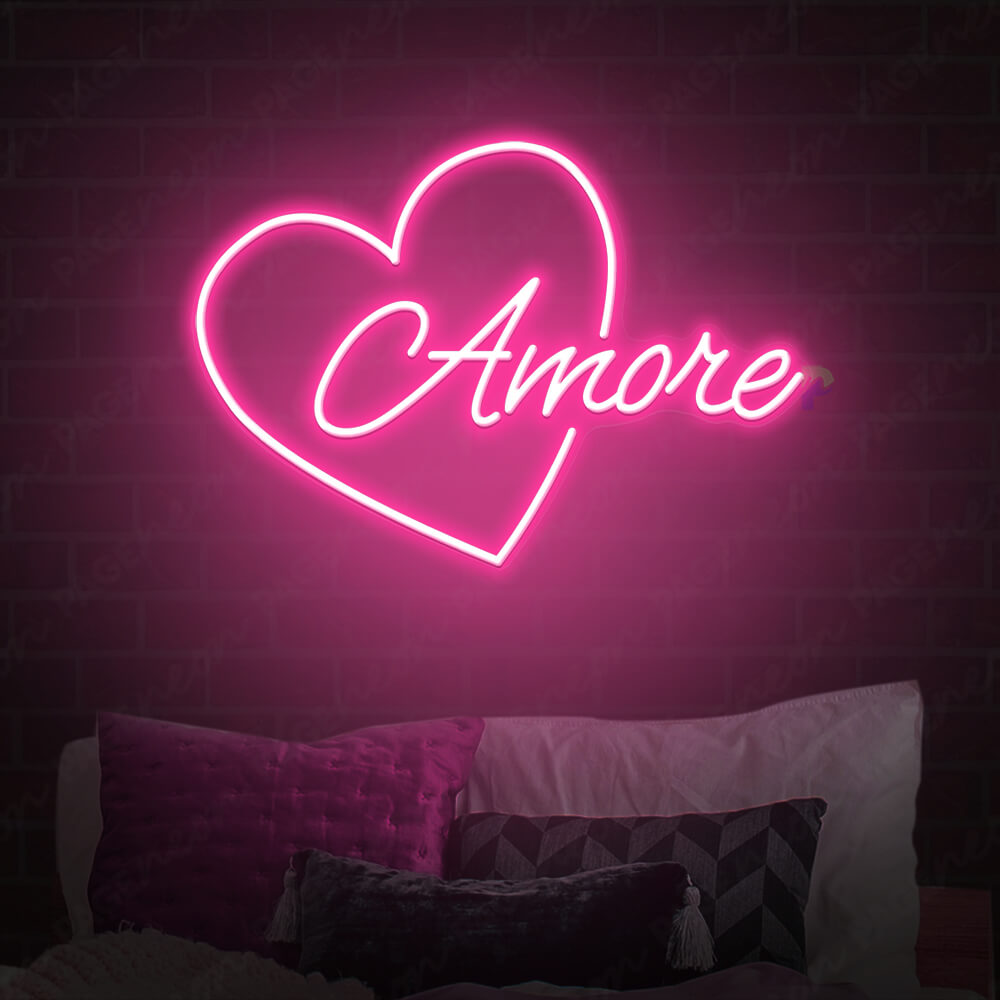 Amore Neon Sign Love Light Up Sign Pink