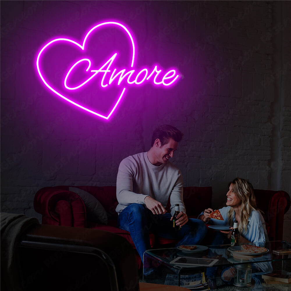 Amore Neon Sign Love Light Up Sign Purple