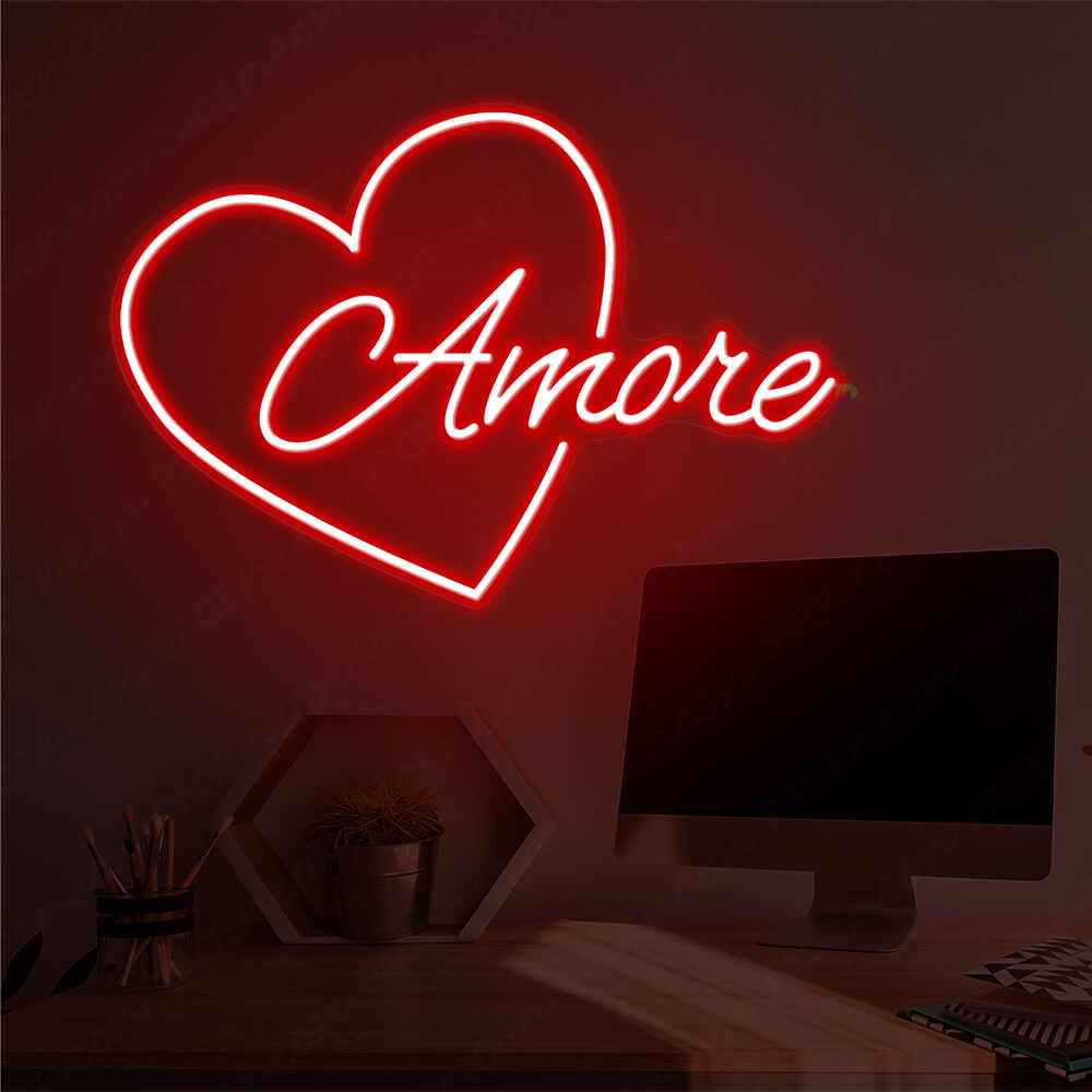 Amore Neon Sign Love Light Up Sign Red