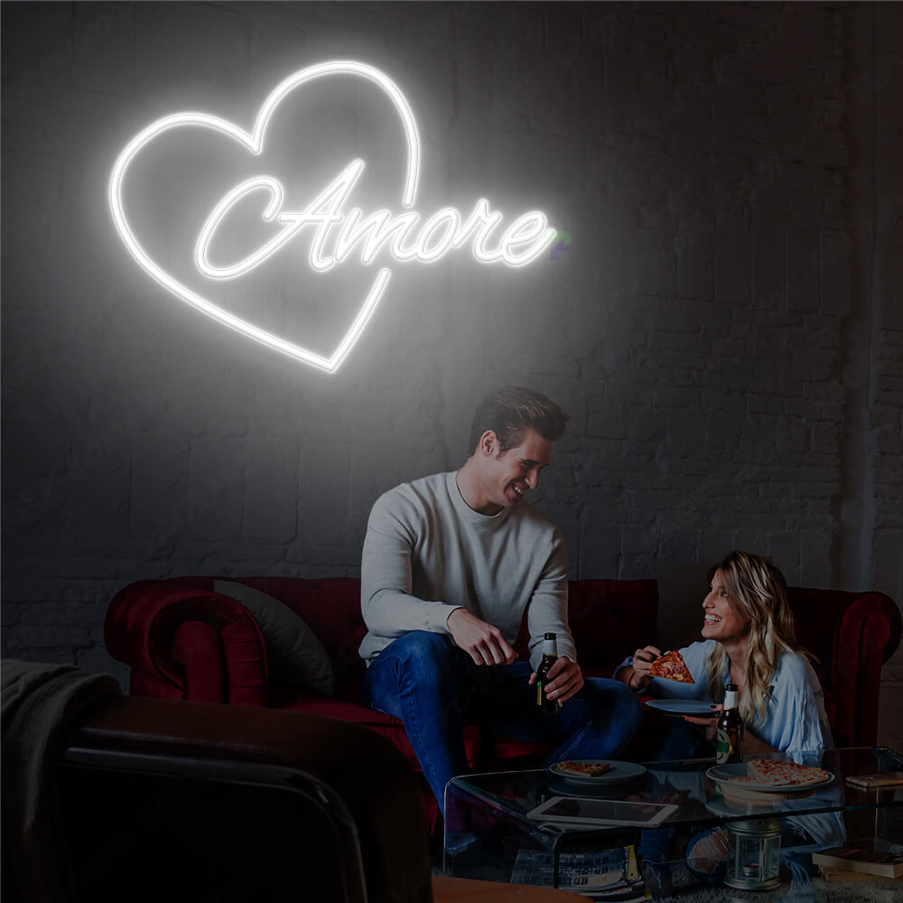 Amore Neon Sign Love Light Up Sign White