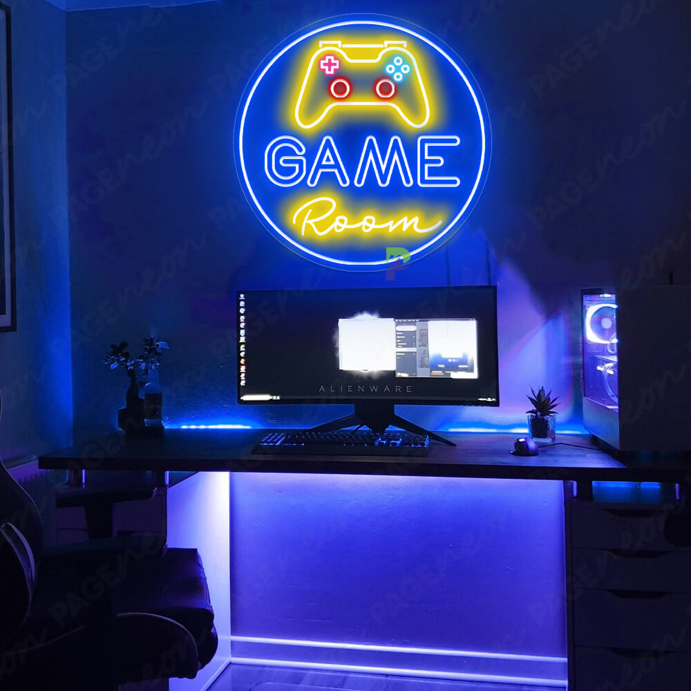 Arcade Neon Sign Game Room Led Light Blue