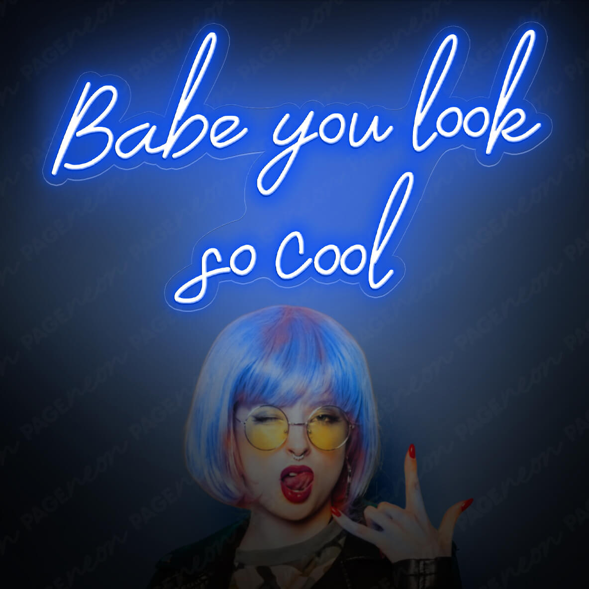 Babe You Look So Cool Neon Sign Led Light Blue
