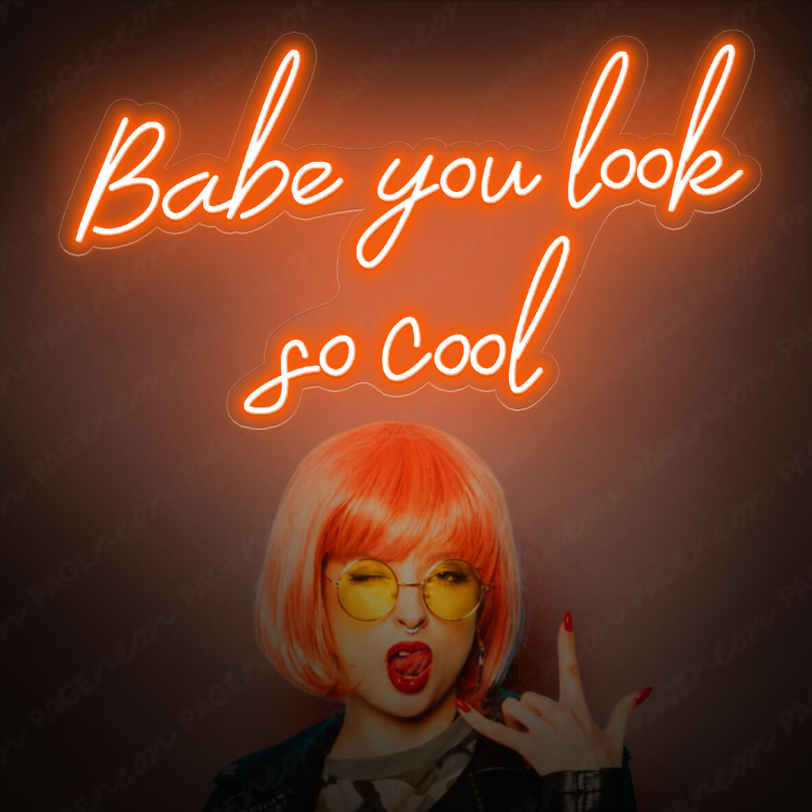 Babe You Look So Cool Neon Sign Led Light Orange