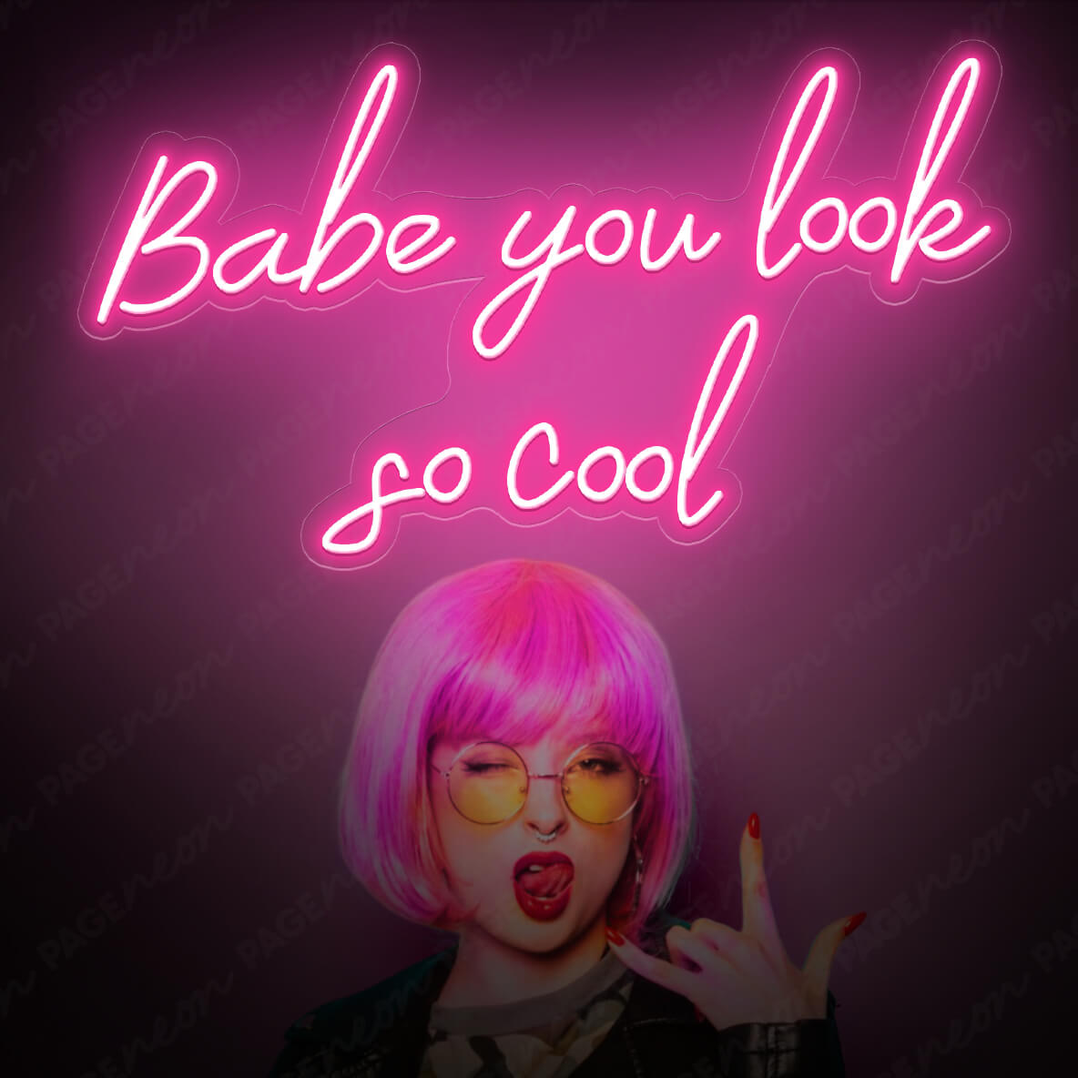 Babe You Look So Cool Neon Sign Led Light Pink