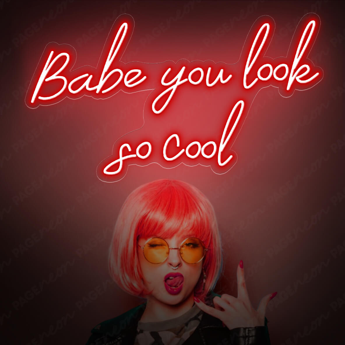 Babe You Look So Cool Neon Sign Led Light Red