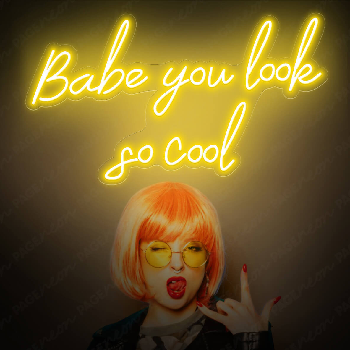Babe You Look So Cool Neon Sign Led Light Yellow