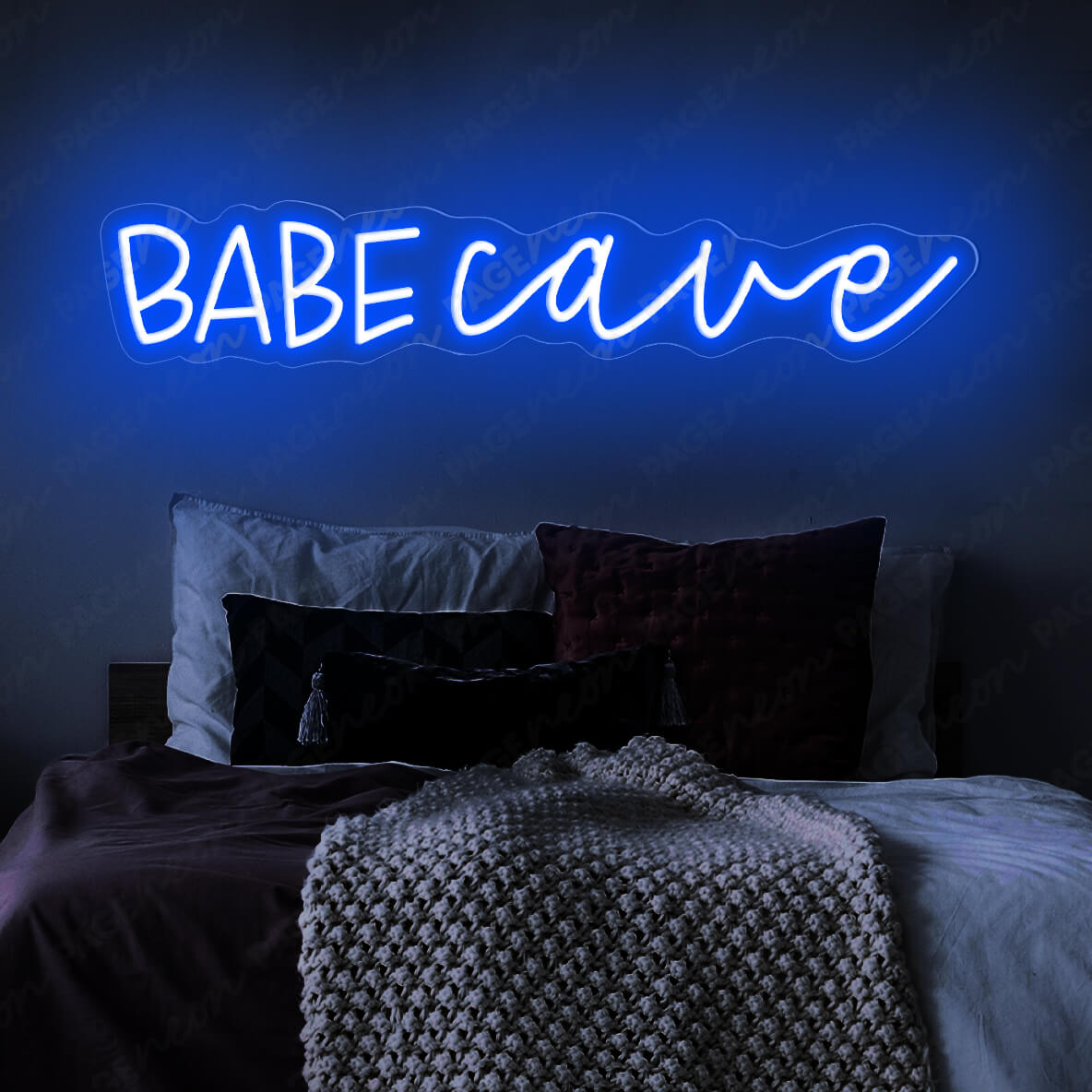 Babe Cave Neon Sign Led Light Blue