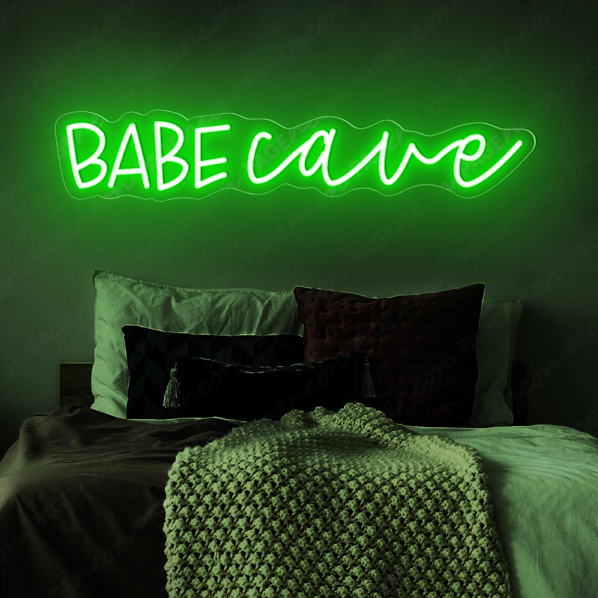 Babe Cave Neon Sign Led Light Green