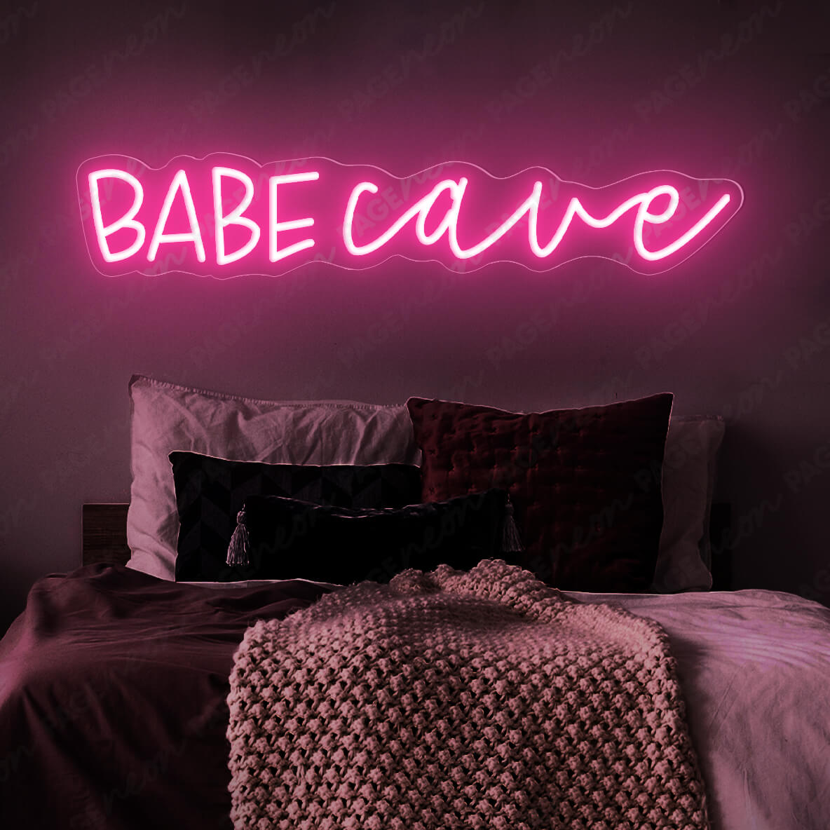 Adorable Bright Pink “Babe Cave” LED Light Sign Wall authentic Decoration