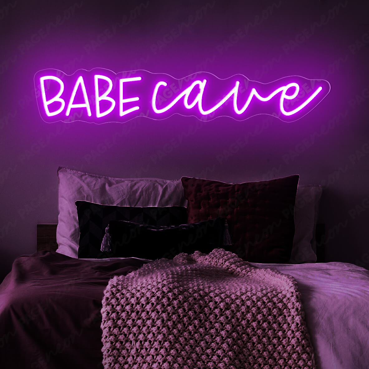 Babe Cave Neon Sign Led Light Purple